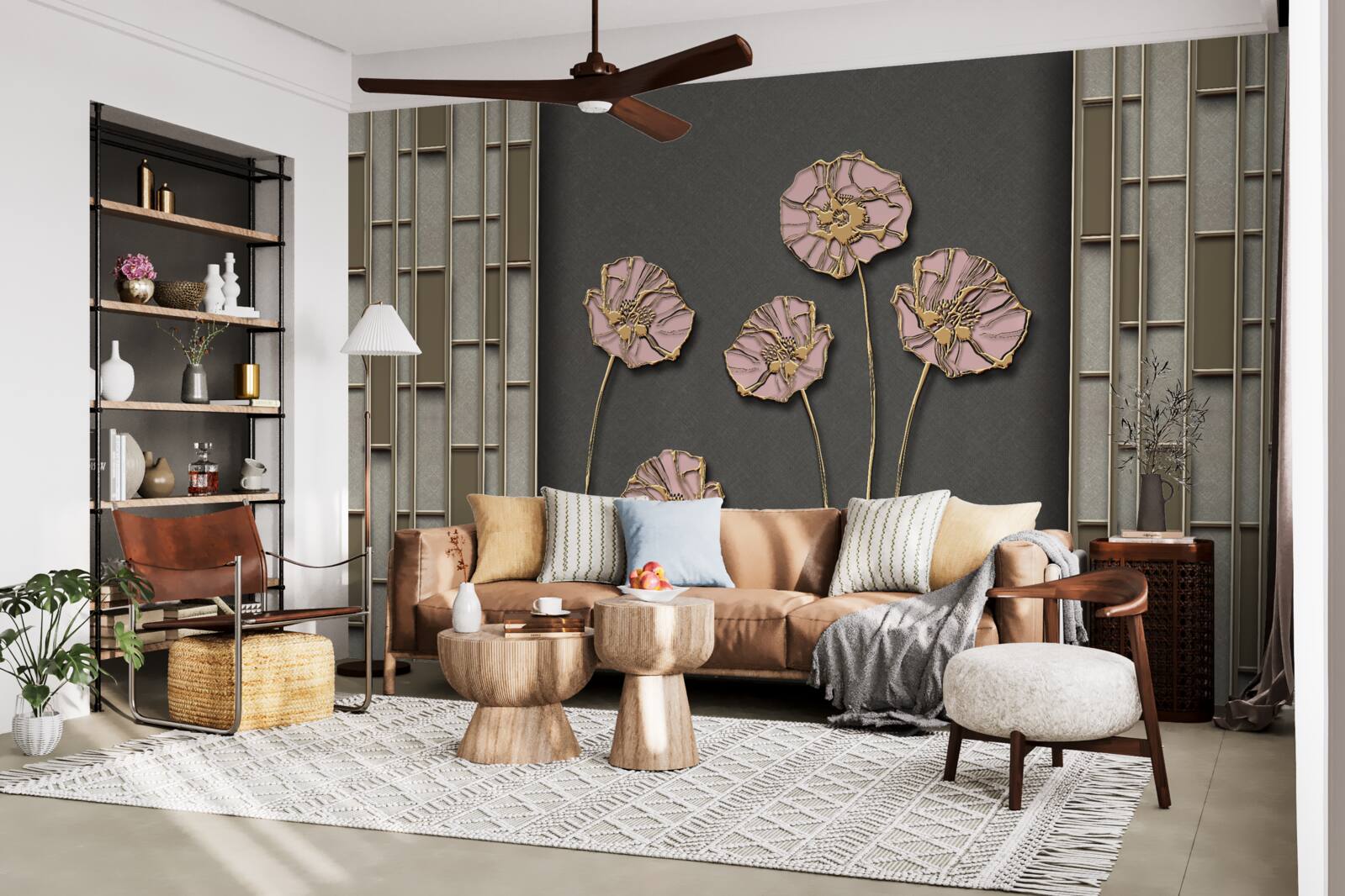 Fototapeta elegantné maky na striebornom podklade