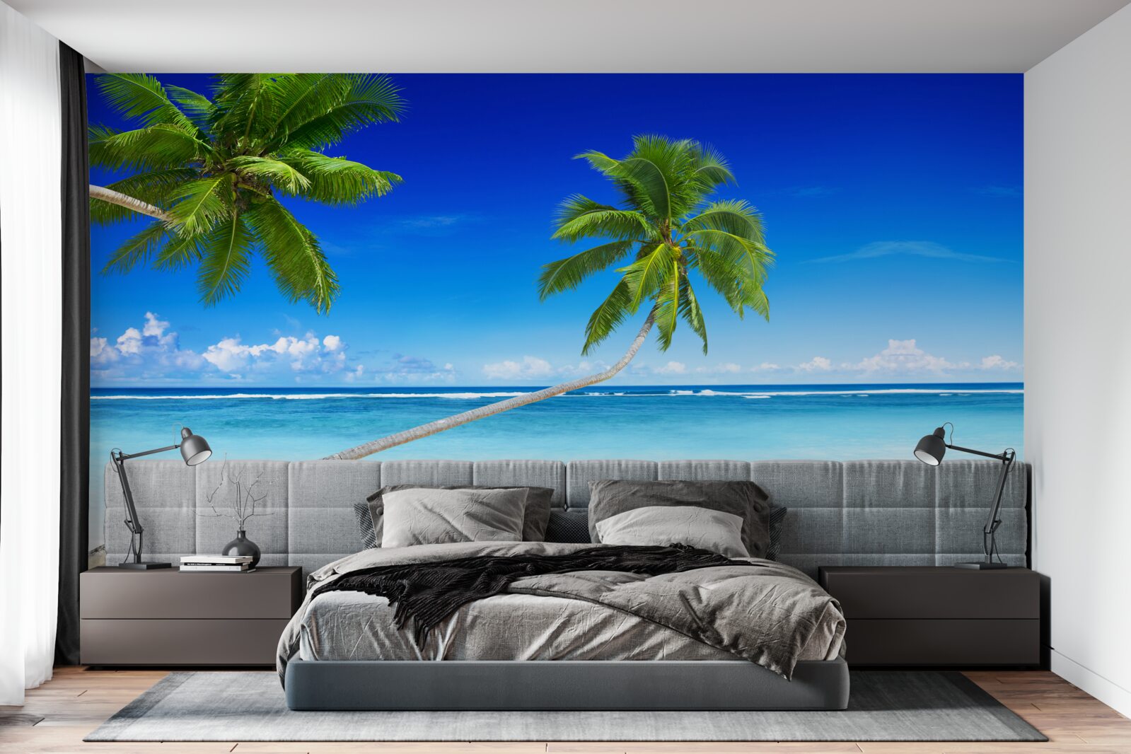 Fototapeta pláž v tropickej oblasti a palmy, kde je ticho