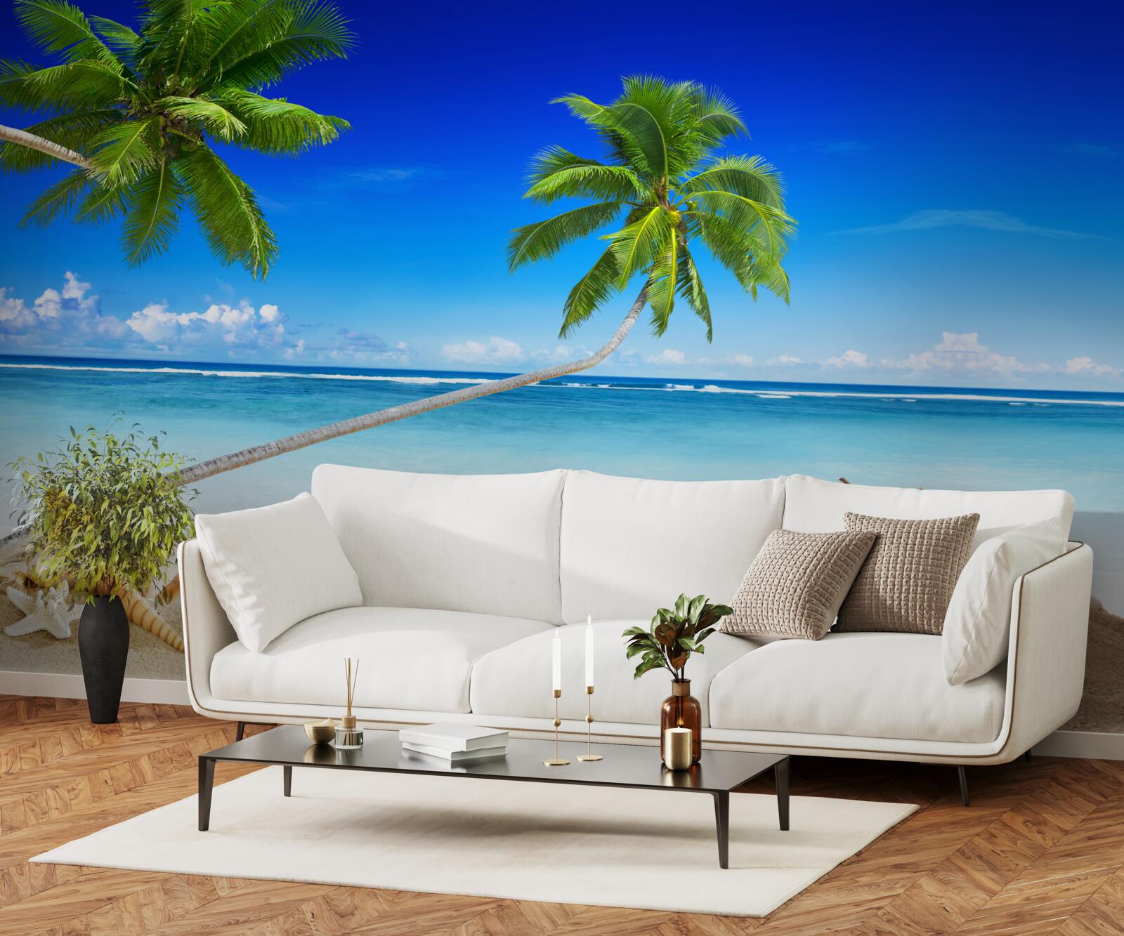 Fototapeta pláž v tropickej oblasti a palmy, kde je ticho