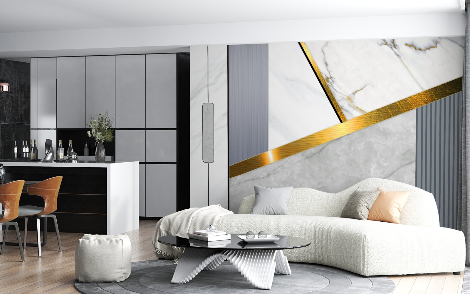 Fototapeta zlaté konektory na zvislých čiarach