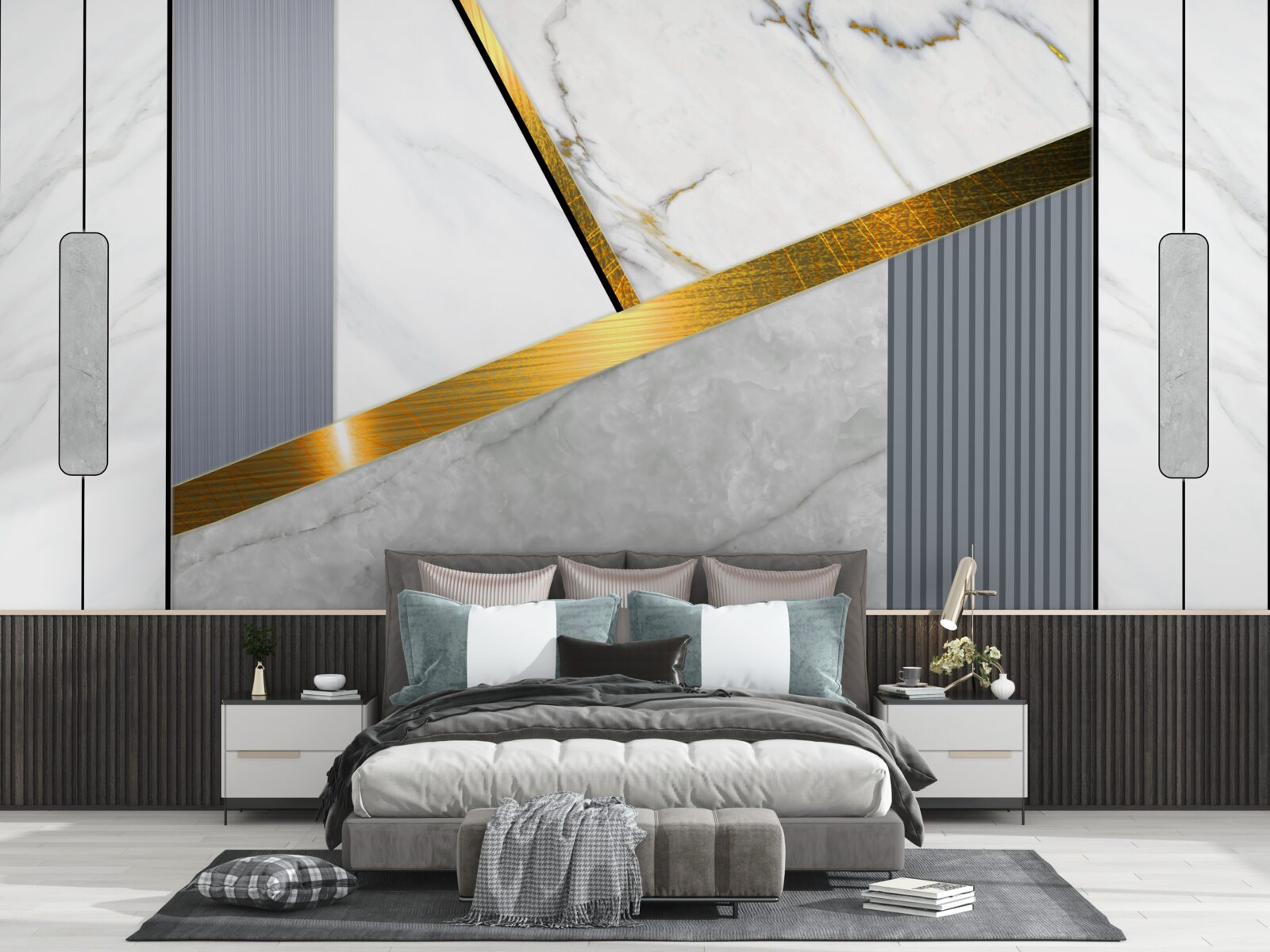 Fototapeta zlaté konektory na zvislých čiarach