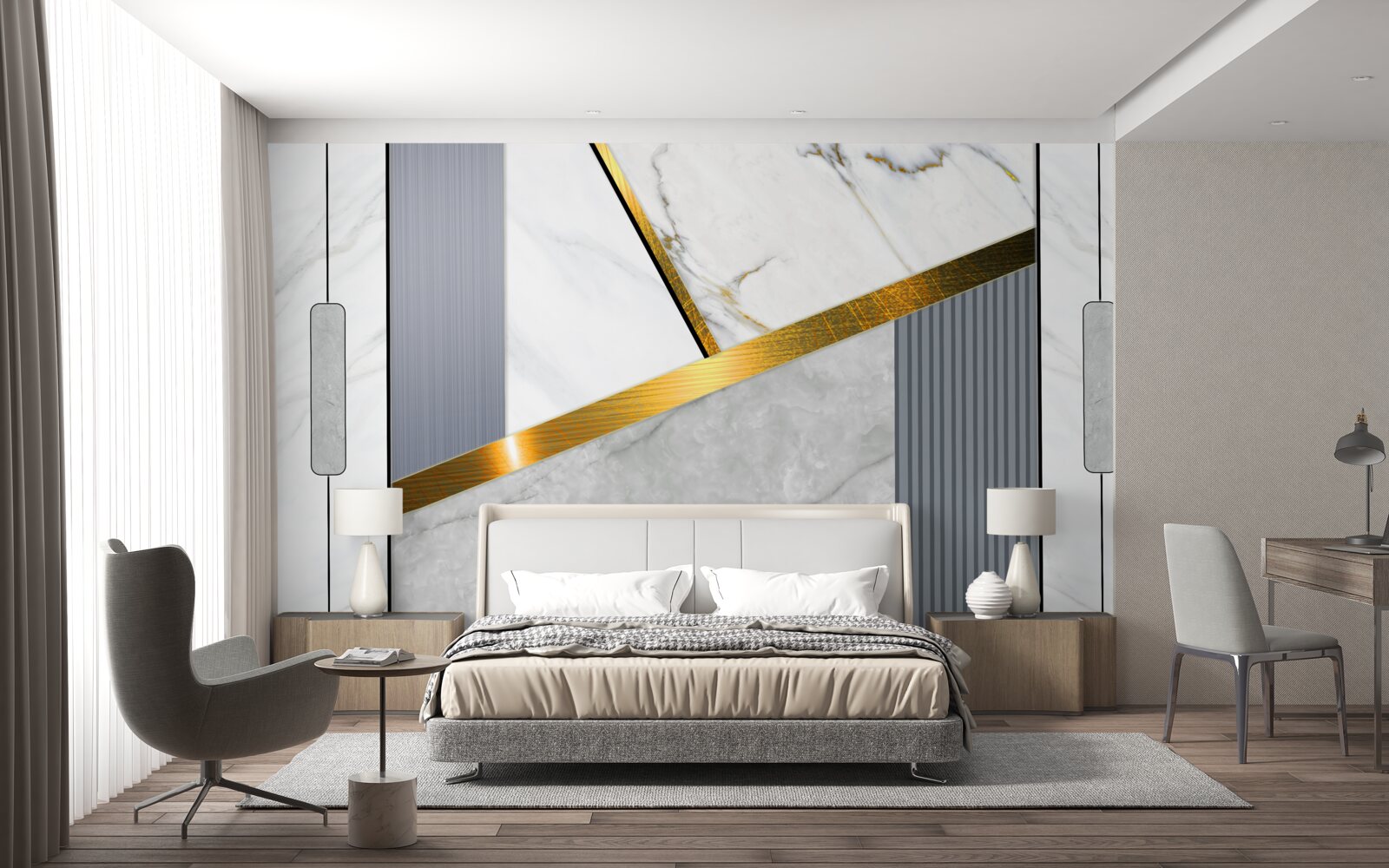 Fototapeta zlaté konektory na zvislých čiarach