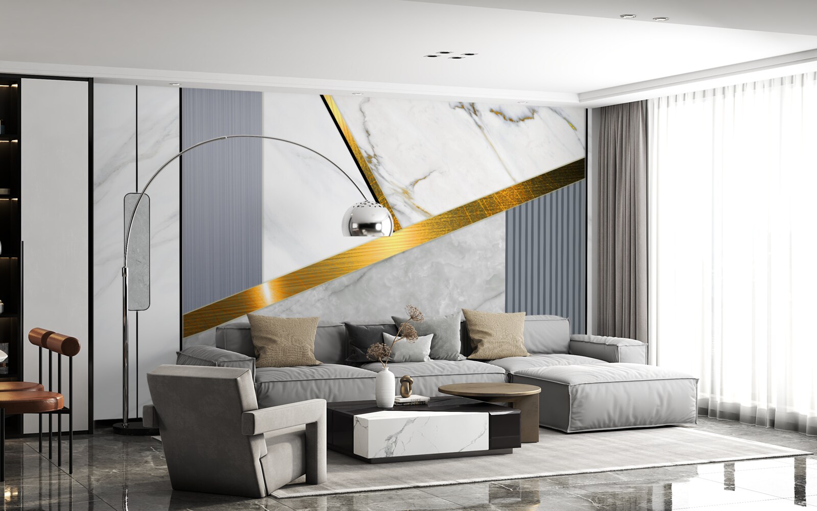 Fototapeta zlaté konektory na zvislých čiarach