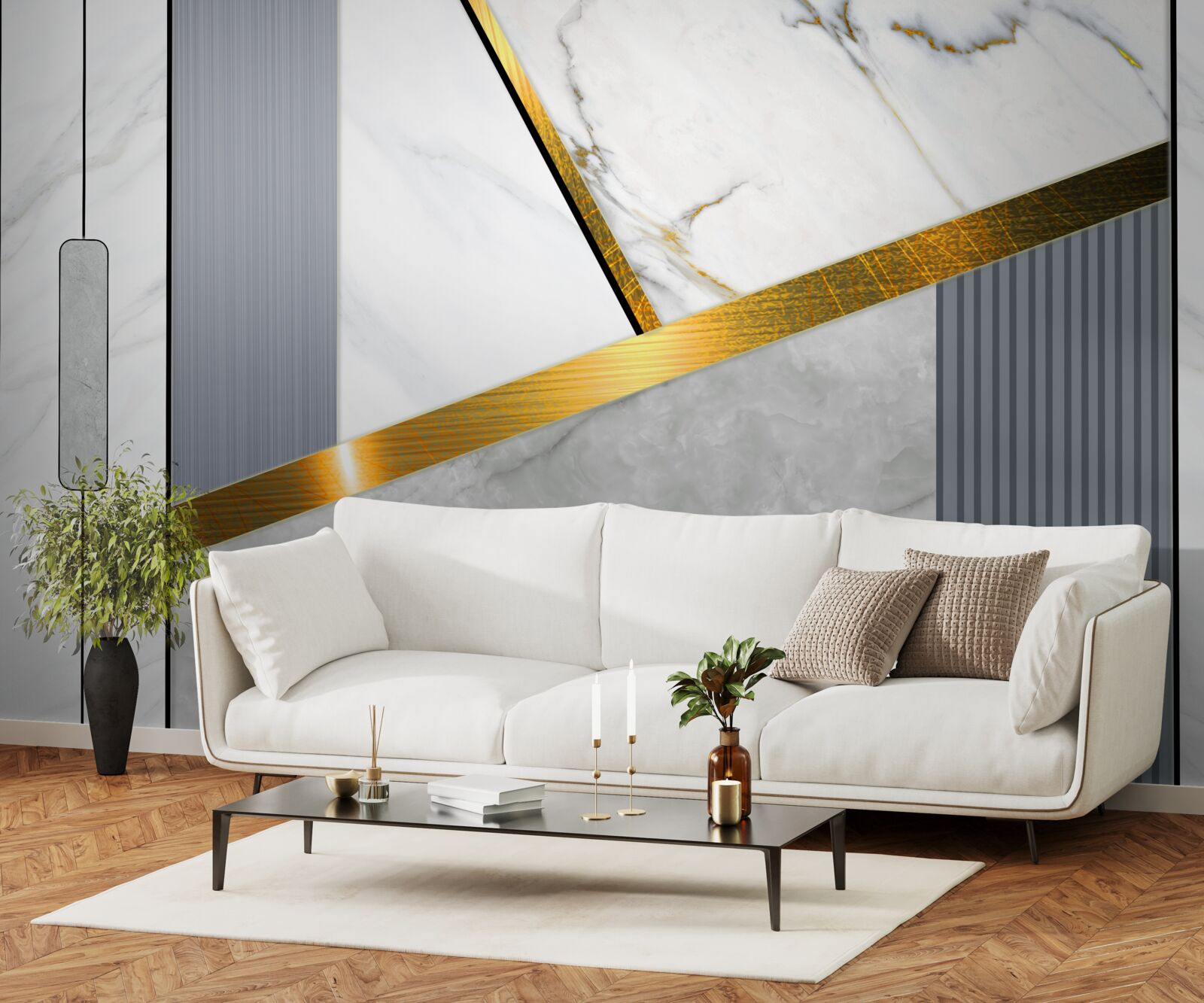 Fototapeta zlaté konektory na zvislých čiarach