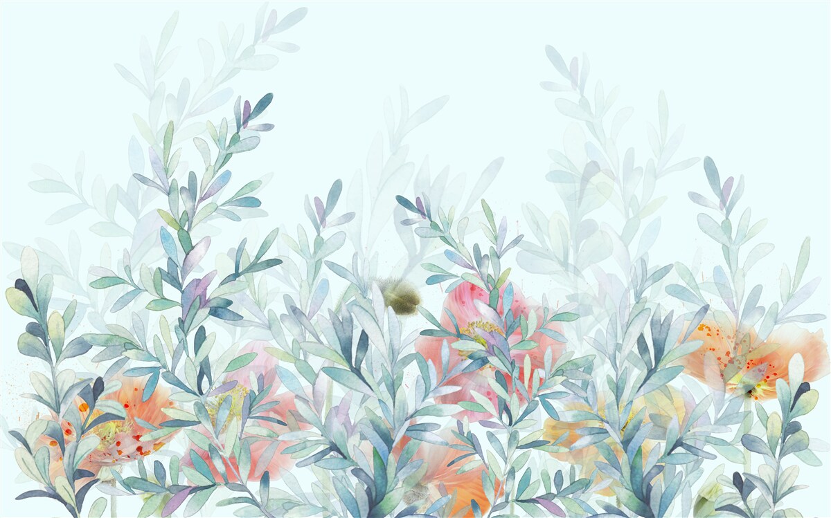 Fototapeta kvety s jemným, nebeským odtieňom