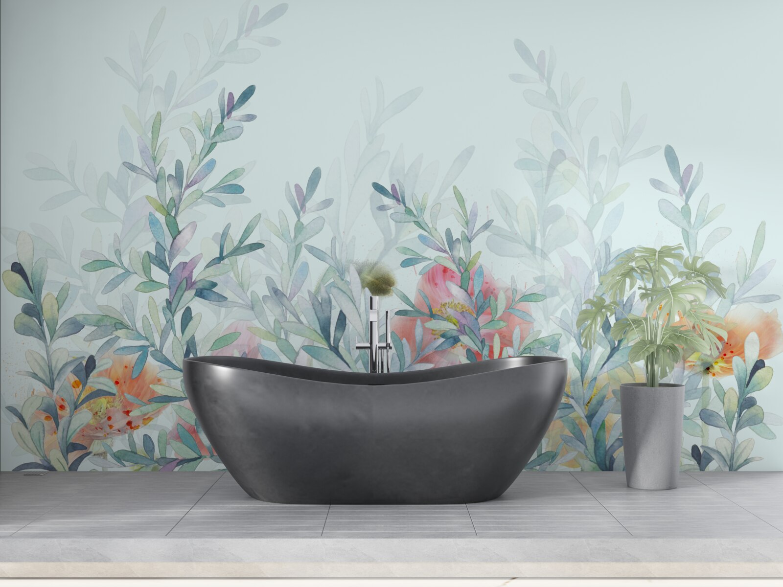 Fototapeta kvety s jemným, nebeským odtieňom