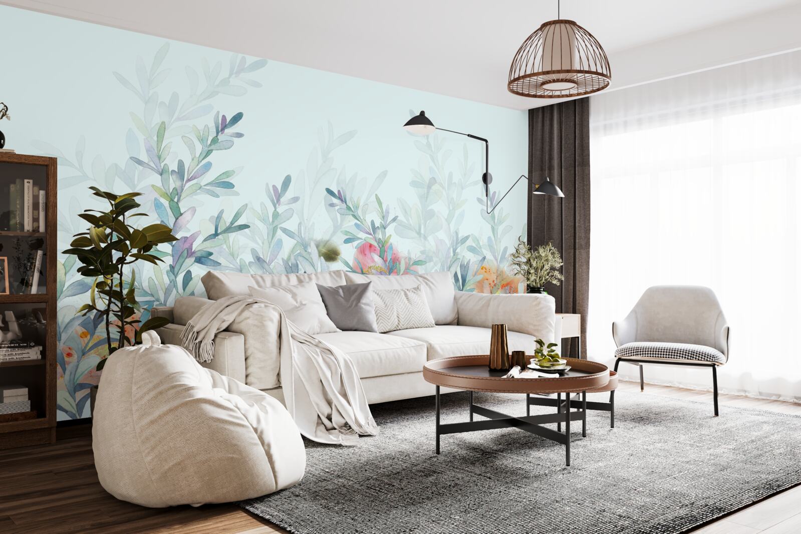 Fototapeta kvety s jemným, nebeským odtieňom