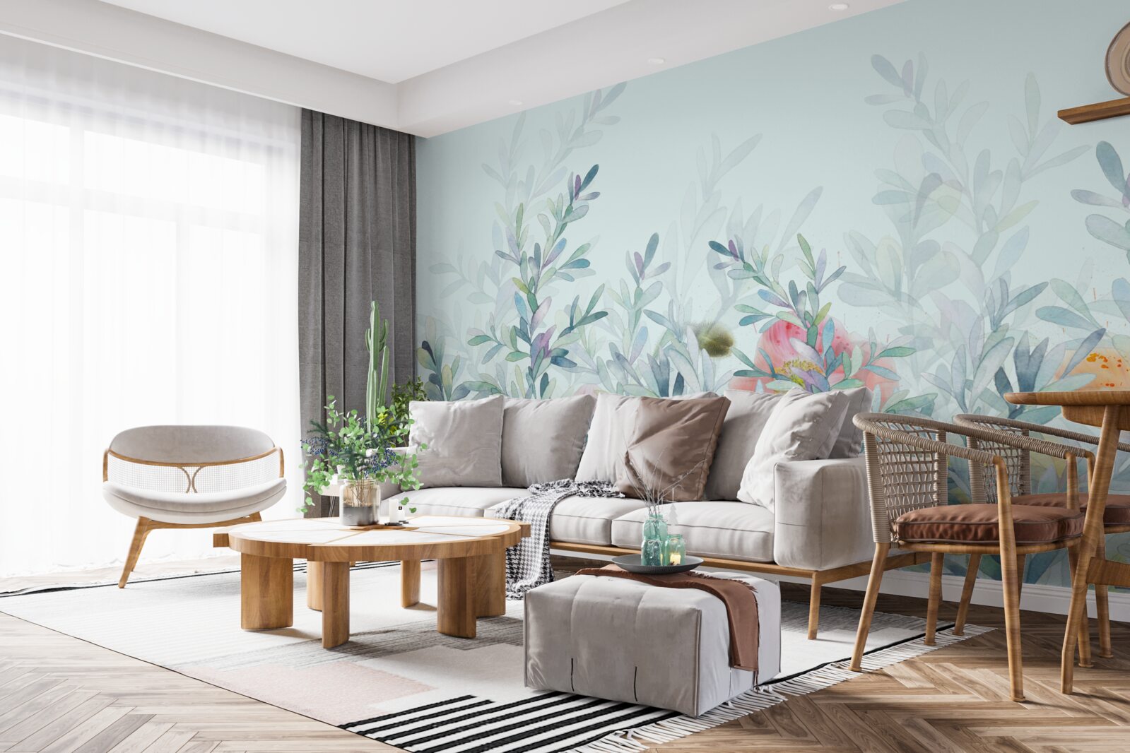 Fototapeta kvety s jemným, nebeským odtieňom