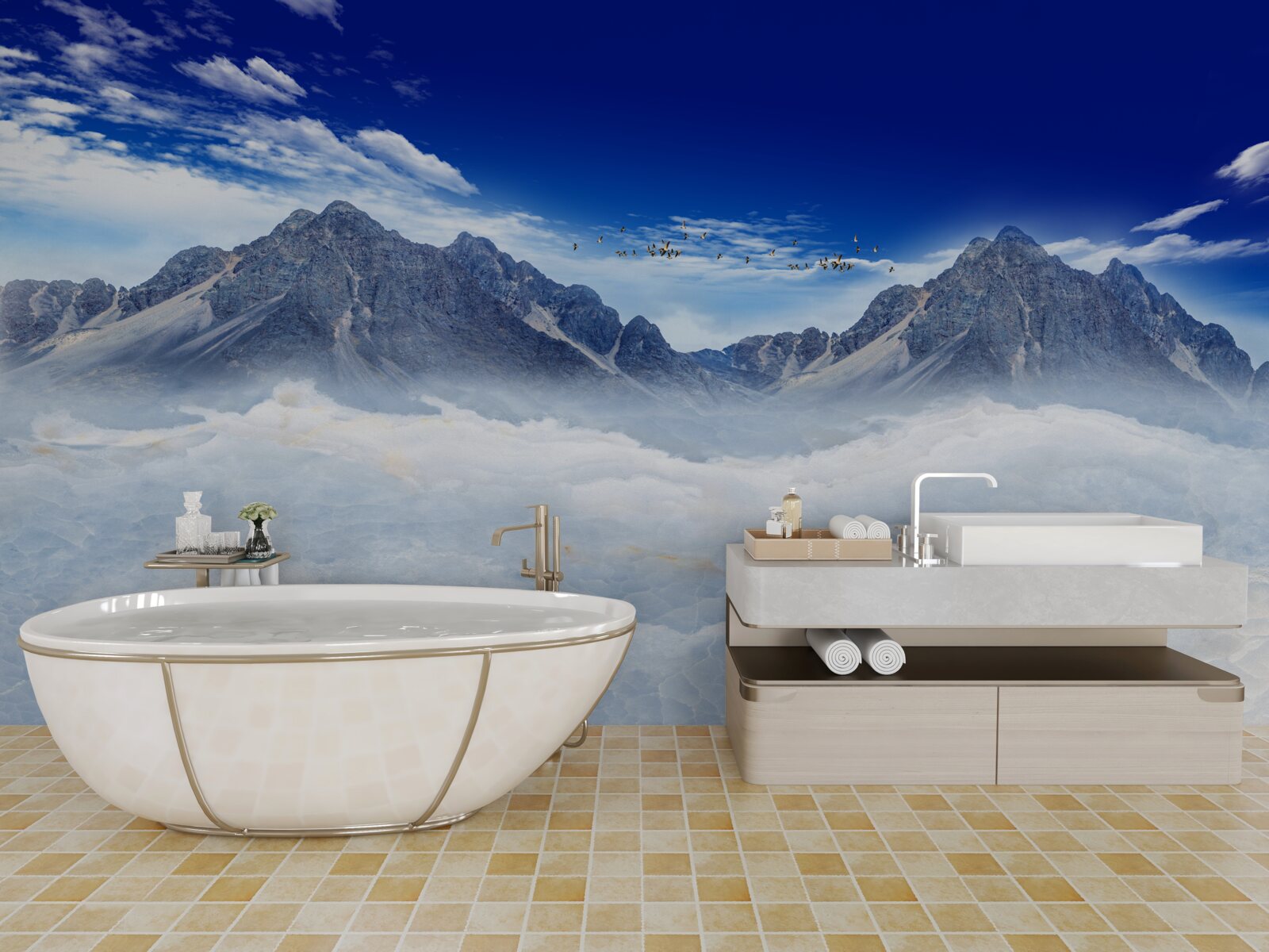 Fototapeta podmanivý horský závoj hmly