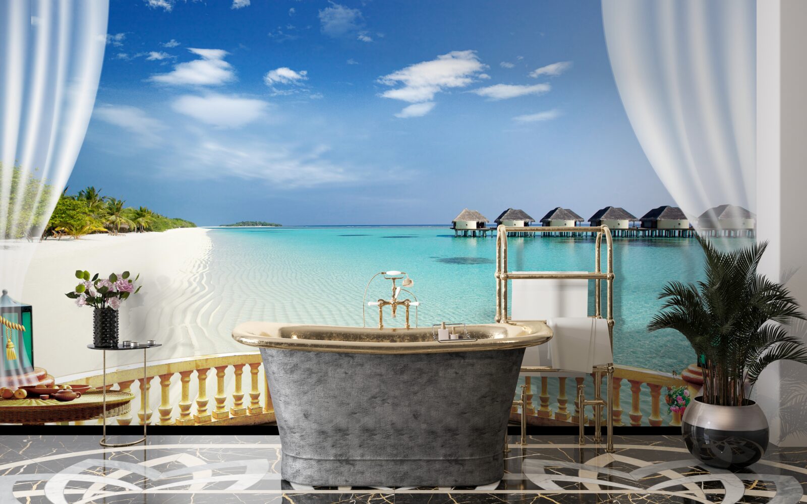 Fototapeta výhľad na oceán z verandy