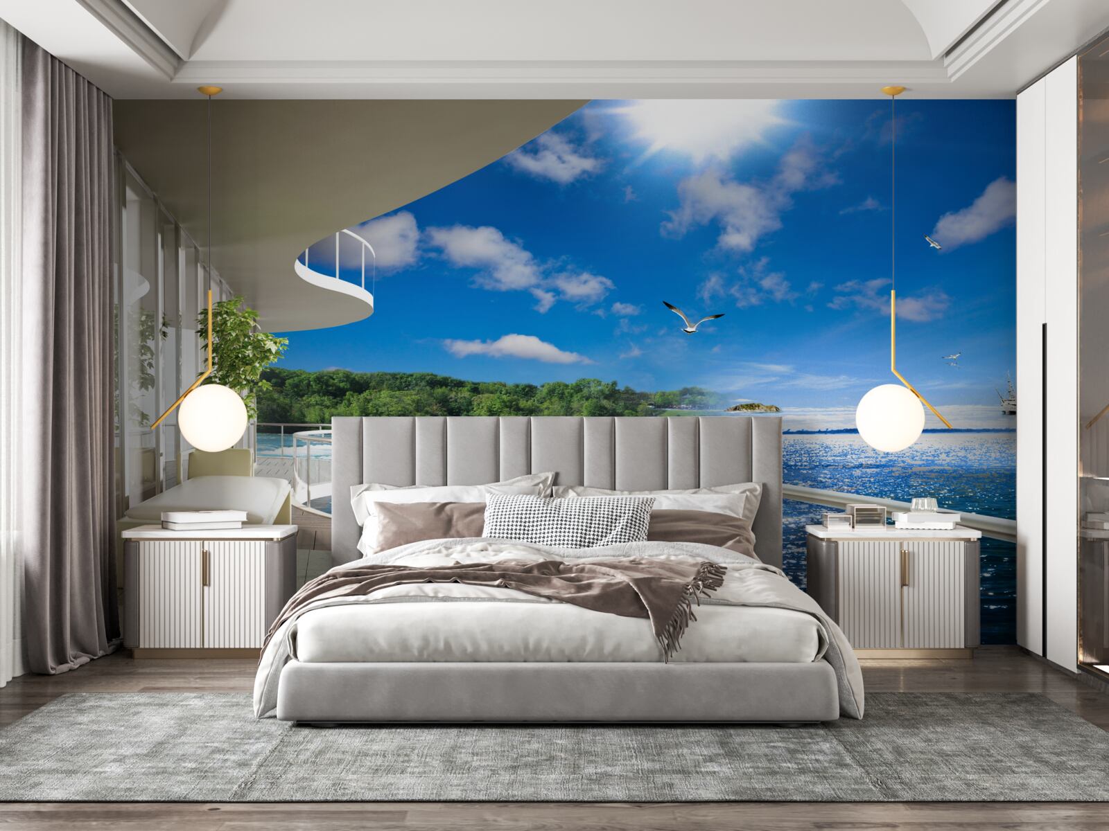 Fototapeta balkón pri obrovskom vodopáde