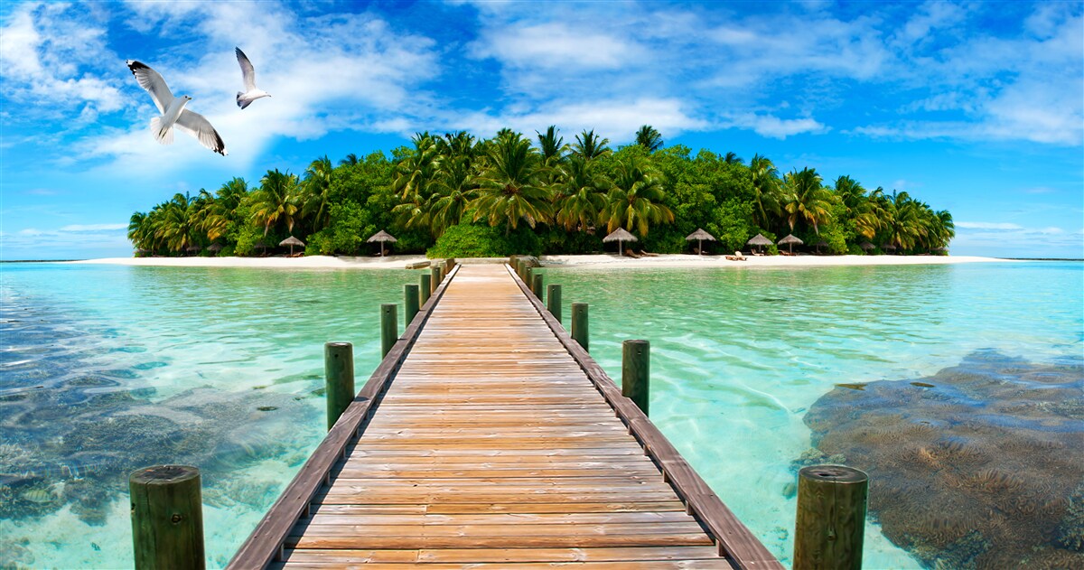 Fototapeta cesta na tropický ostrov