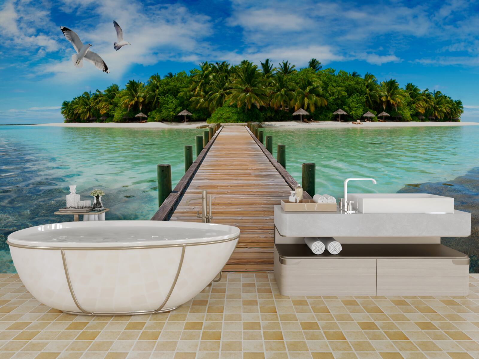 Fototapeta cesta na tropický ostrov