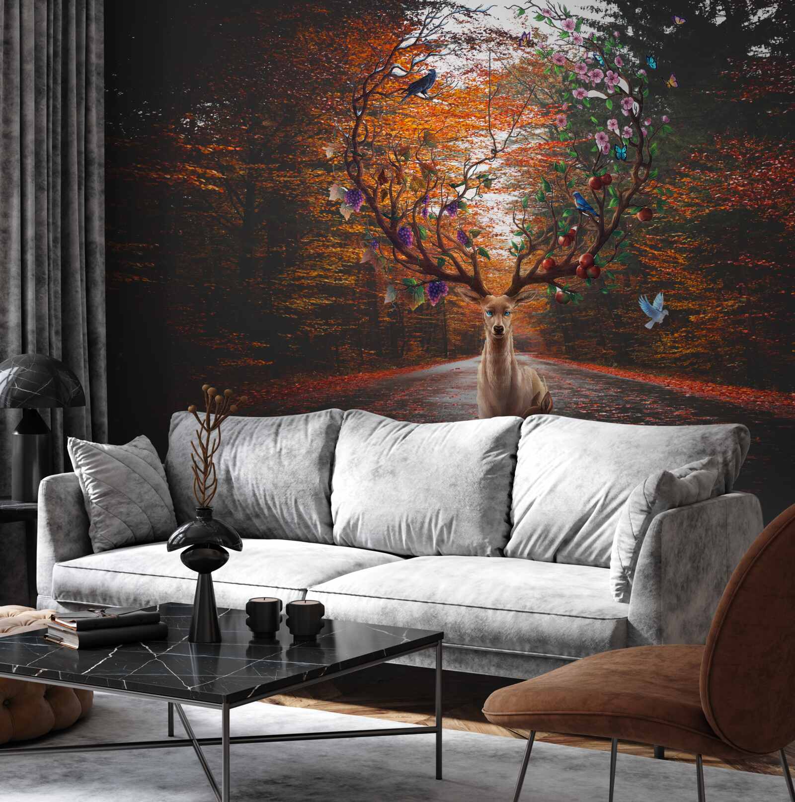 Fototapeta jesenné obdobie a dokonalé parožie dospelého jeleňa