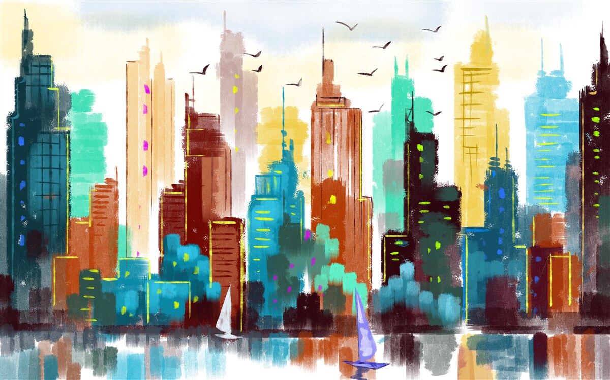 Fototapeta abstraktné zobrazenie moderného mesta