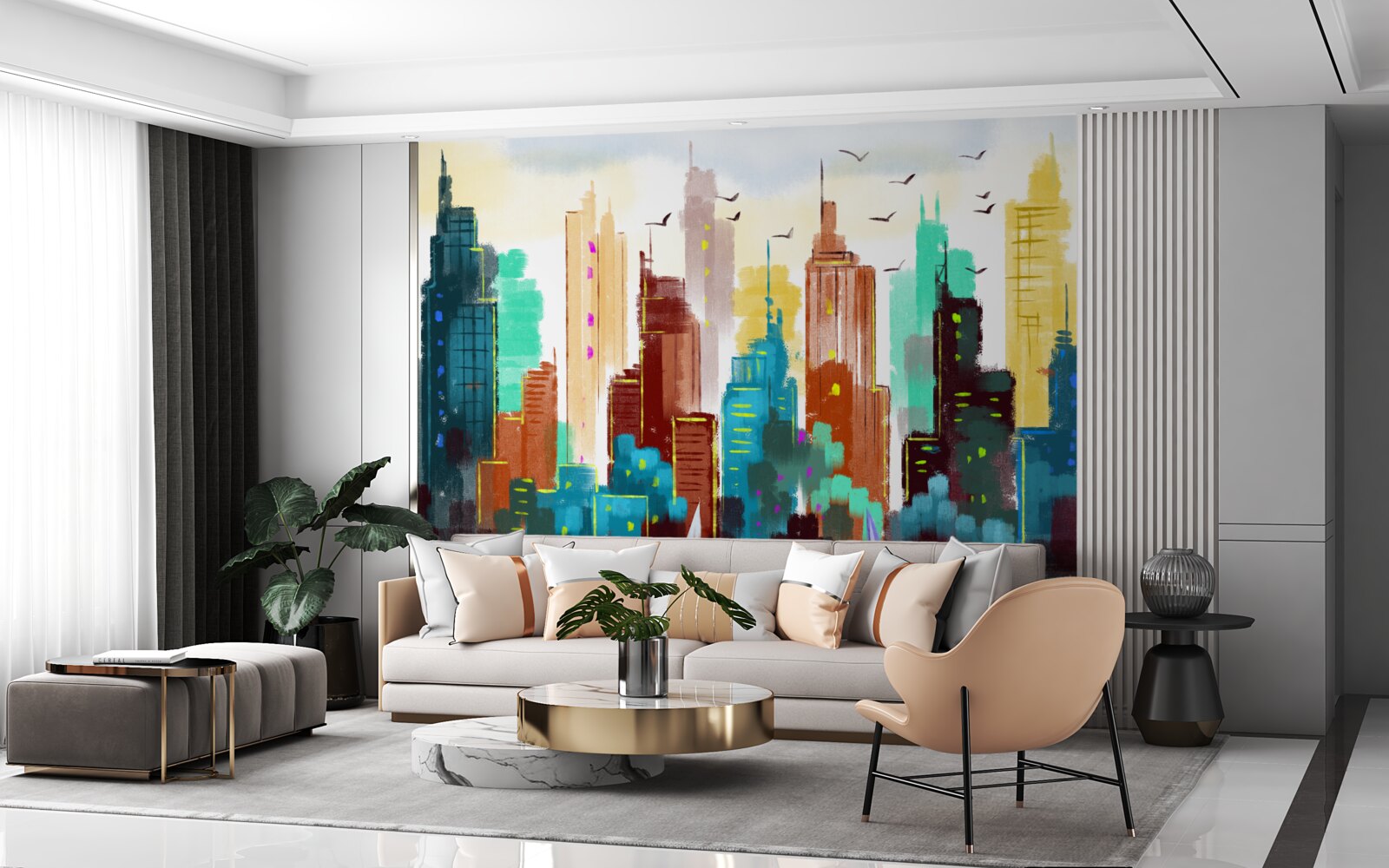 Fototapeta abstraktné zobrazenie moderného mesta