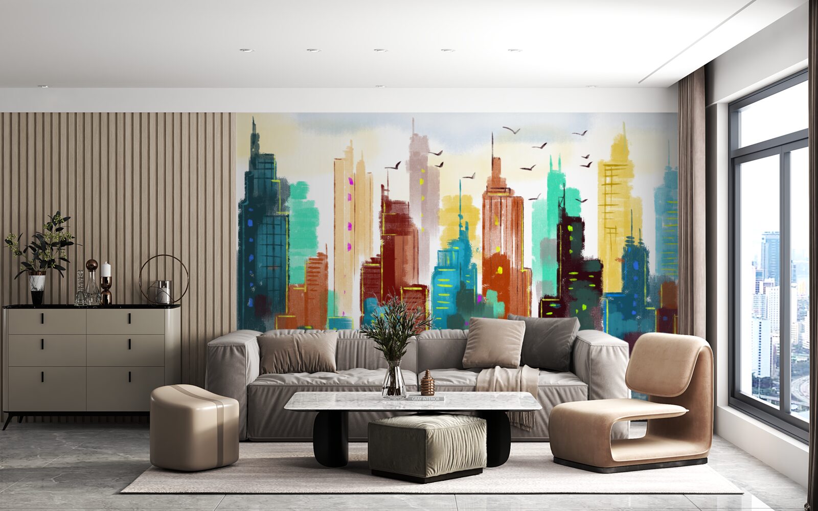 Fototapeta abstraktné zobrazenie moderného mesta