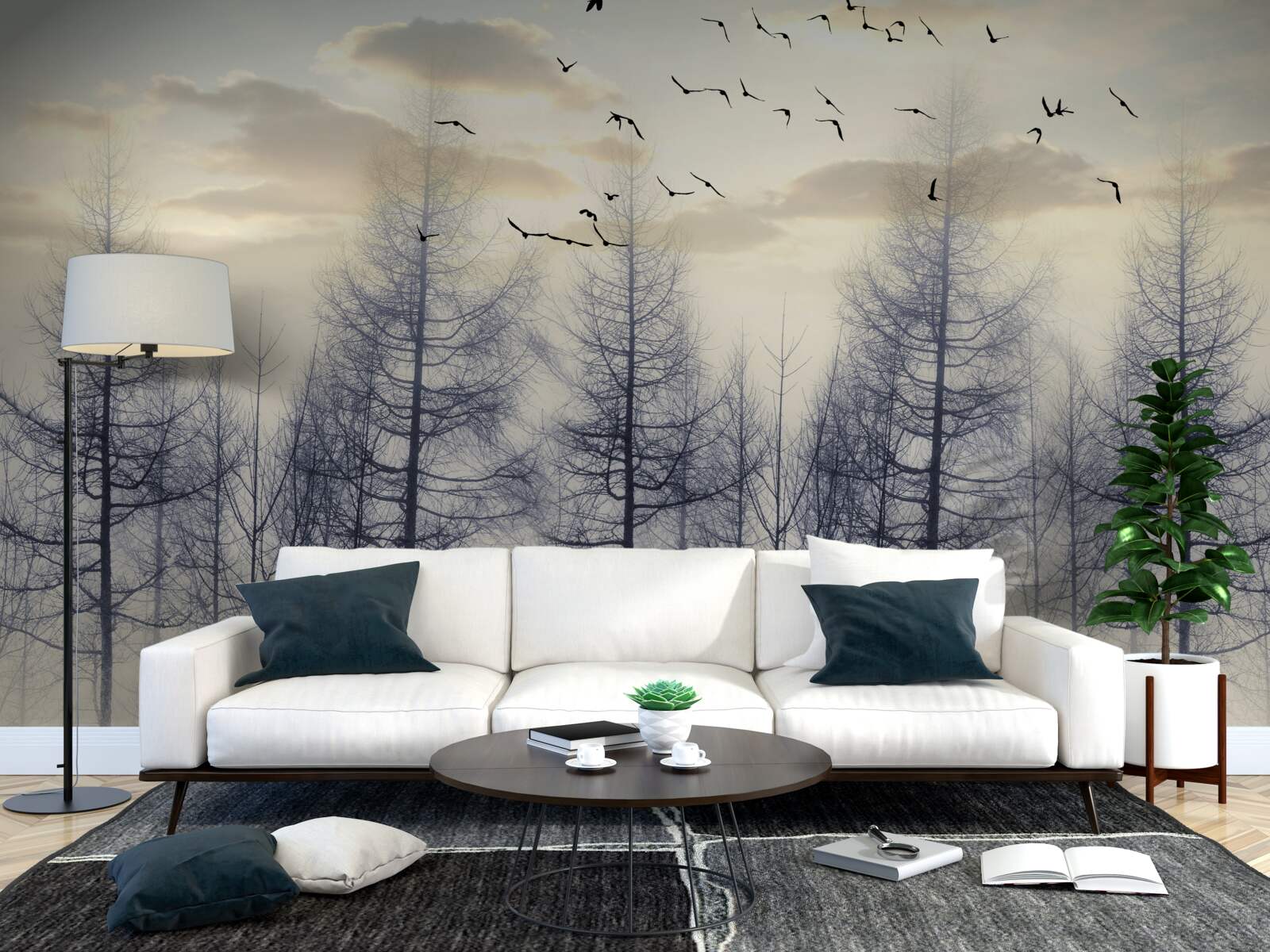 Fototapeta skoré svitanie v hmlových lesoch