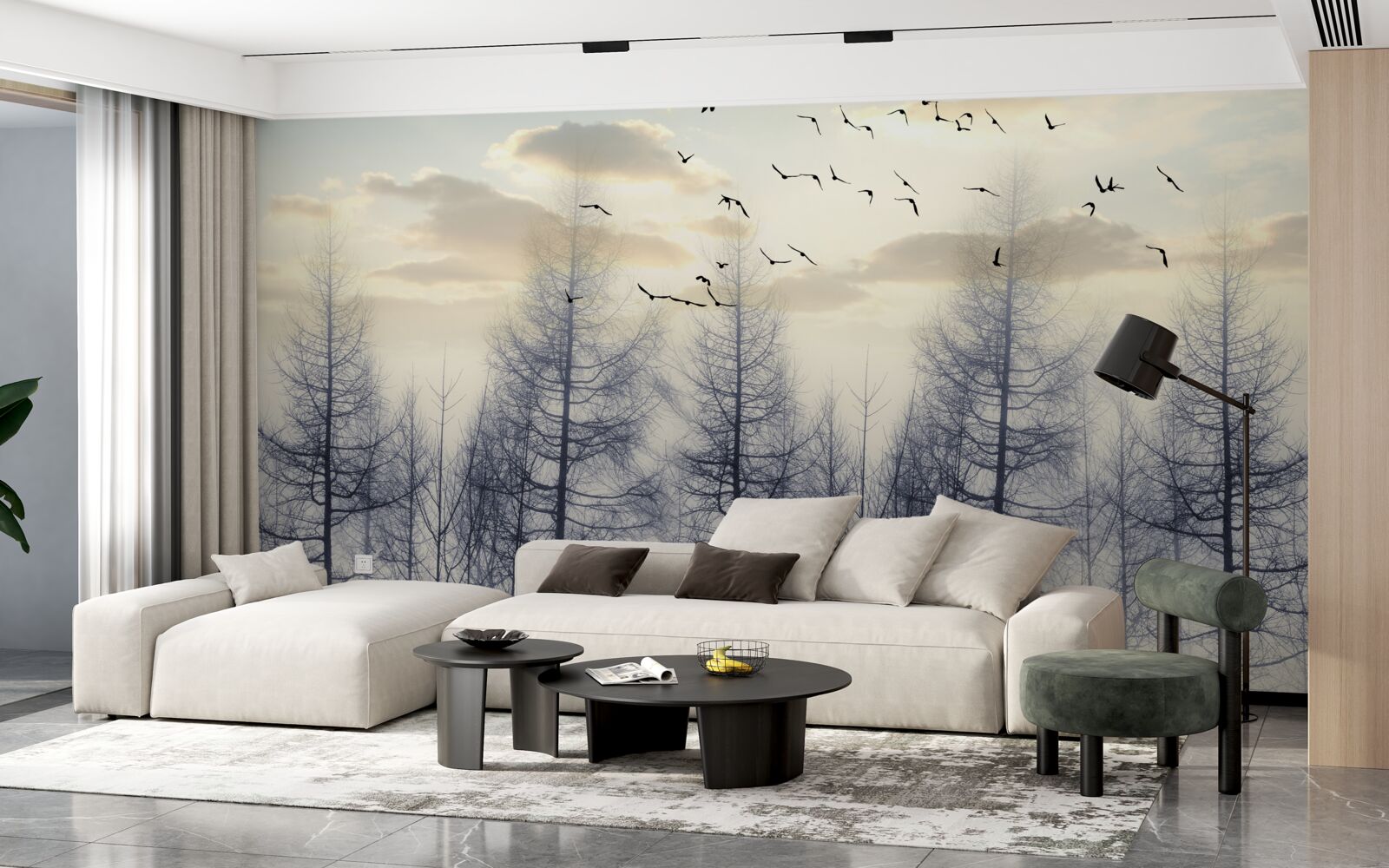 Fototapeta skoré svitanie v hmlových lesoch