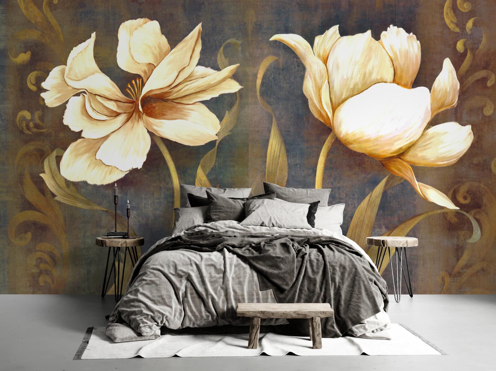 Fototapeta dva veľké béžové kvety