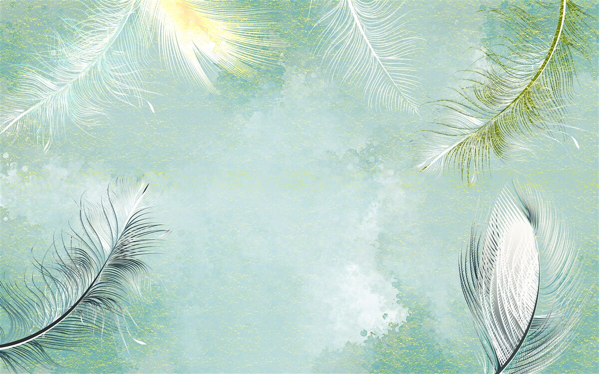 Fototapeta jemná tyrkysová ladnosť peria