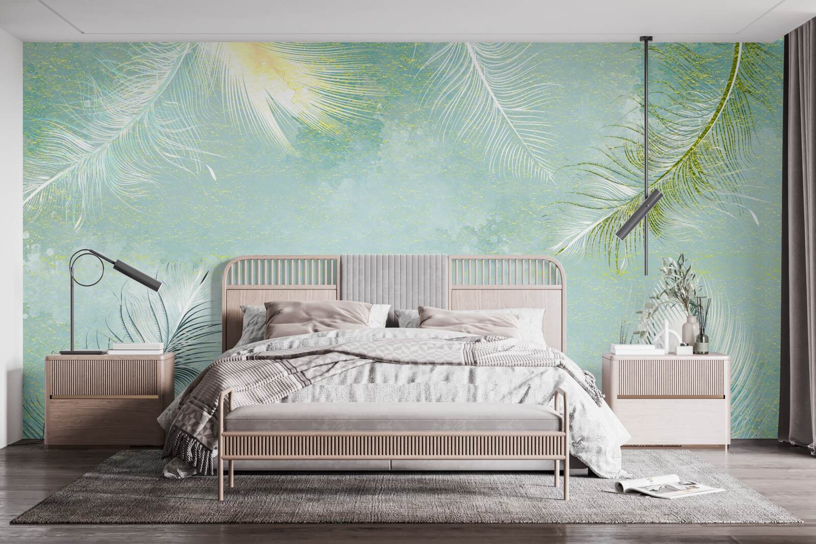 Fototapeta jemná tyrkysová ladnosť peria