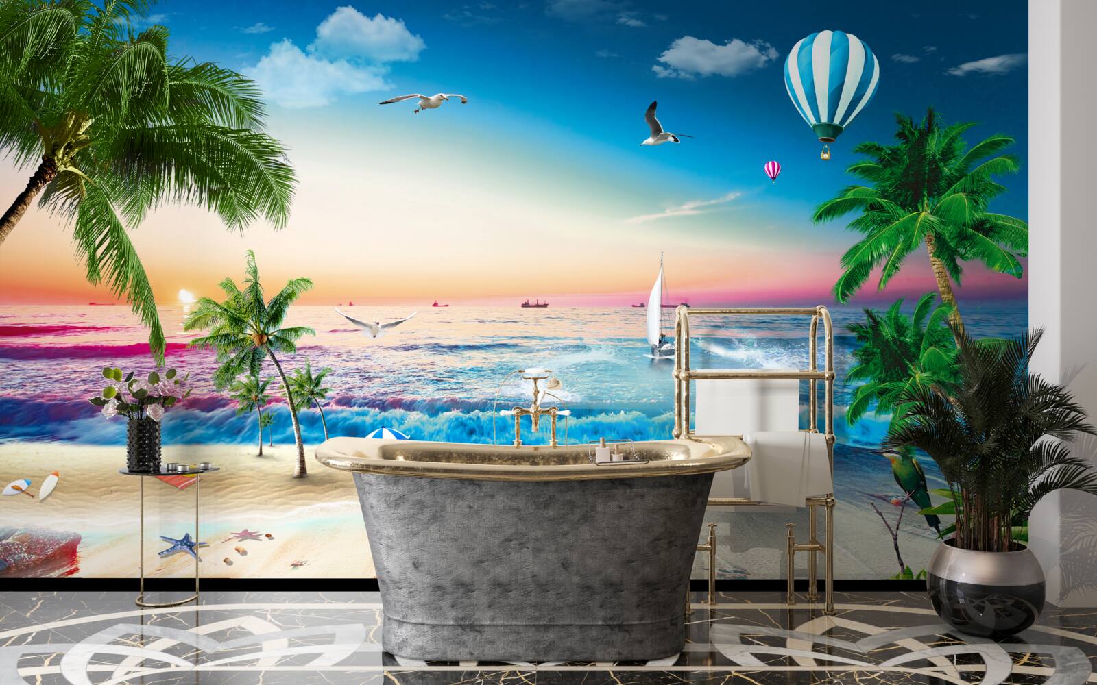 Fototapeta morská maľba s vlnou