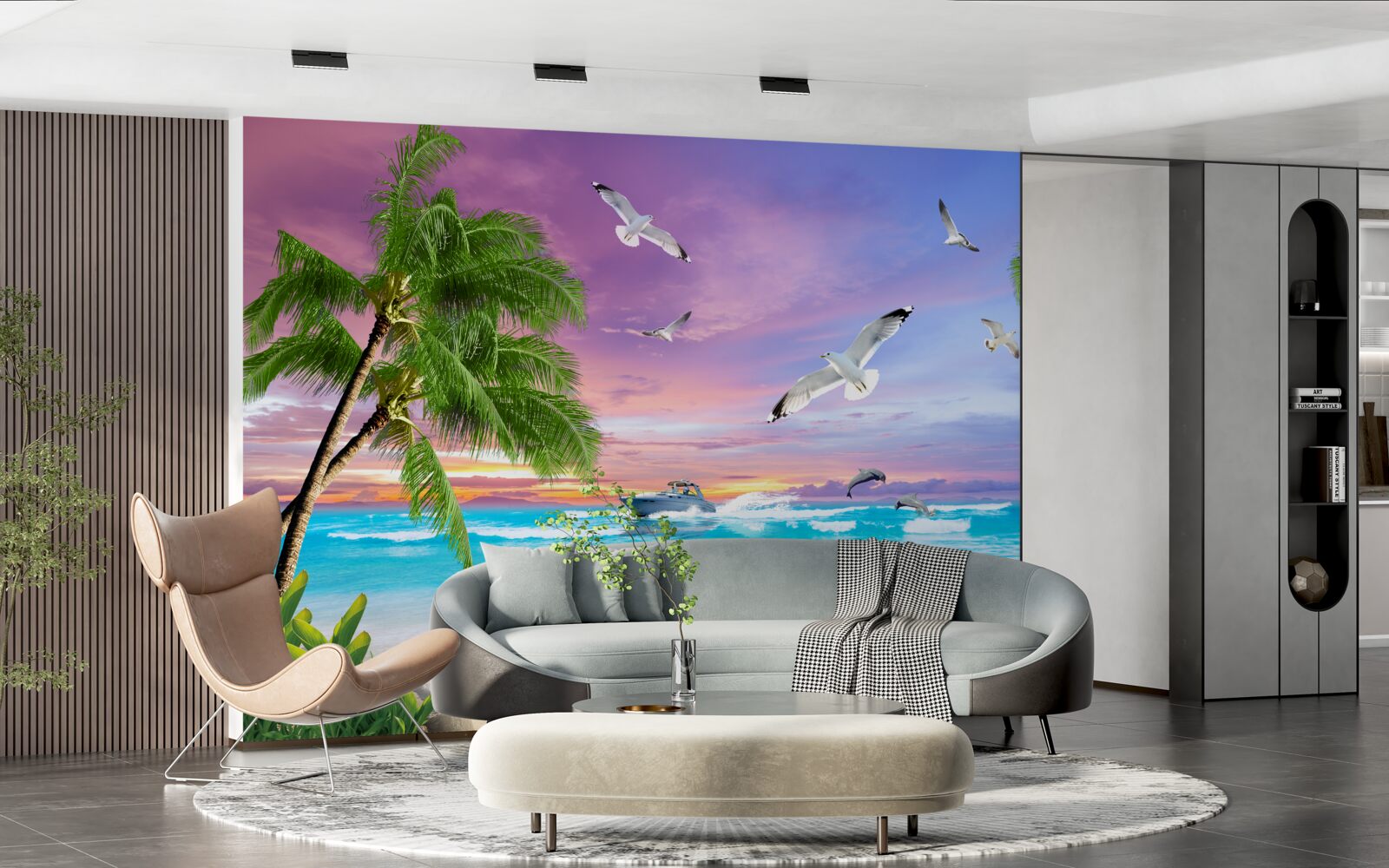 Fototapeta tropické pobrežie a loď