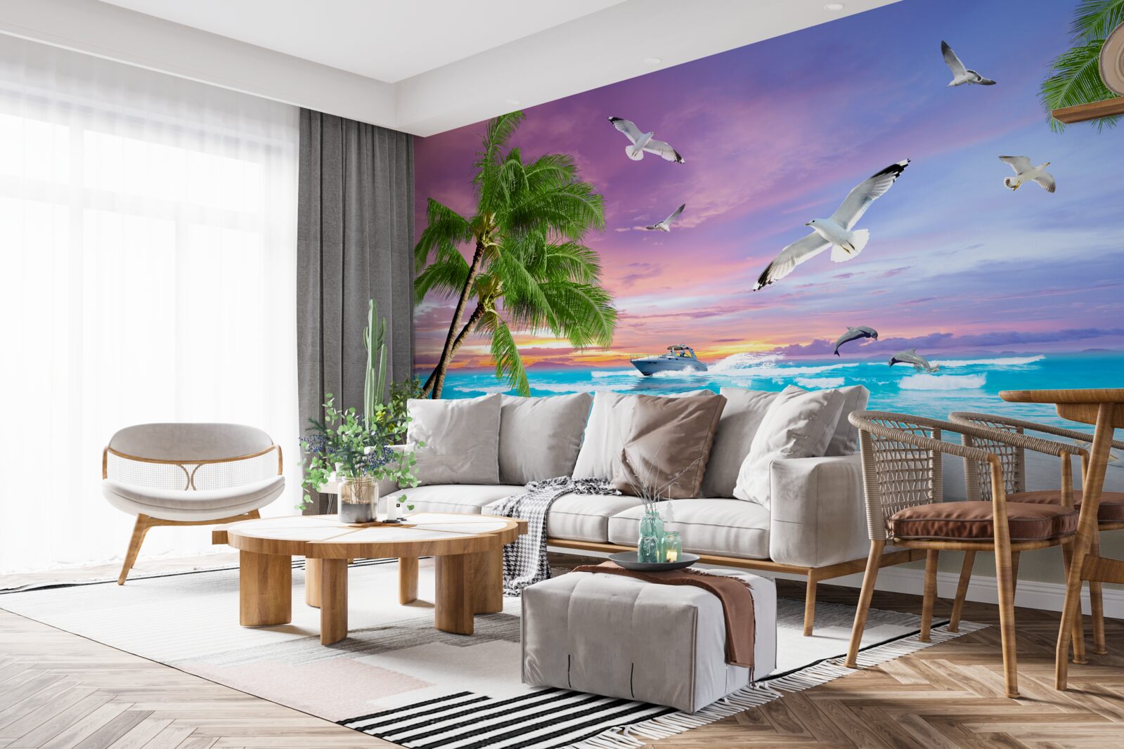 Fototapeta tropické pobrežie a loď