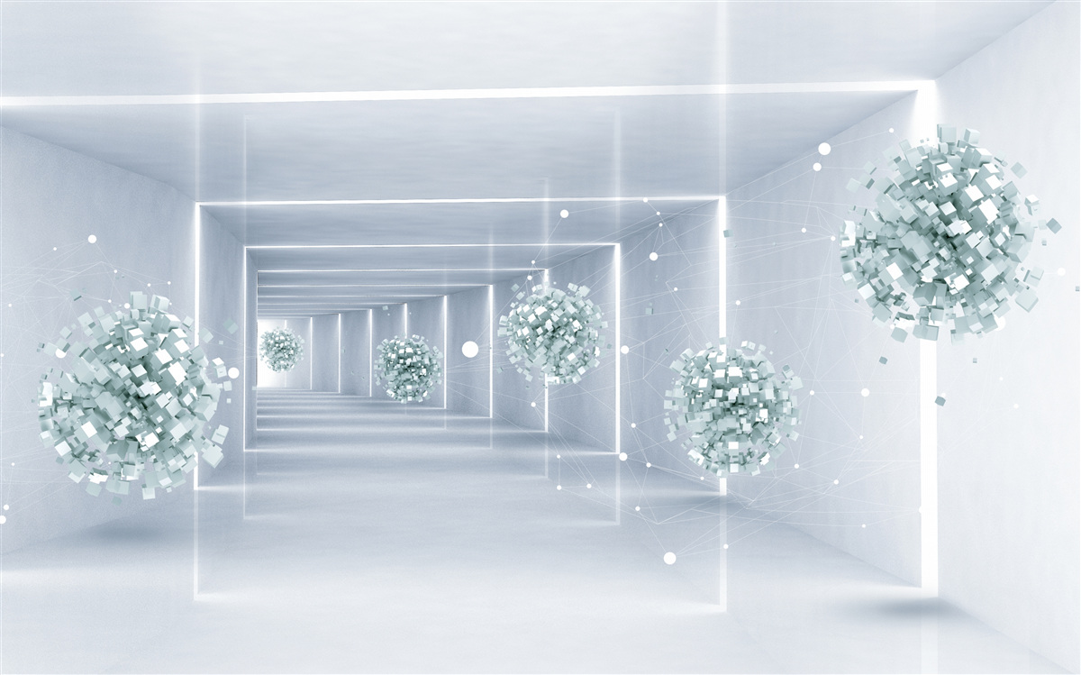 Fototapeta pohľad na tunel a do diaľky sa tiahnuce gule