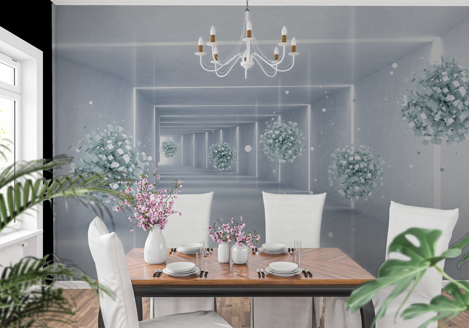 Fototapeta pohľad na tunel a do diaľky sa tiahnuce gule