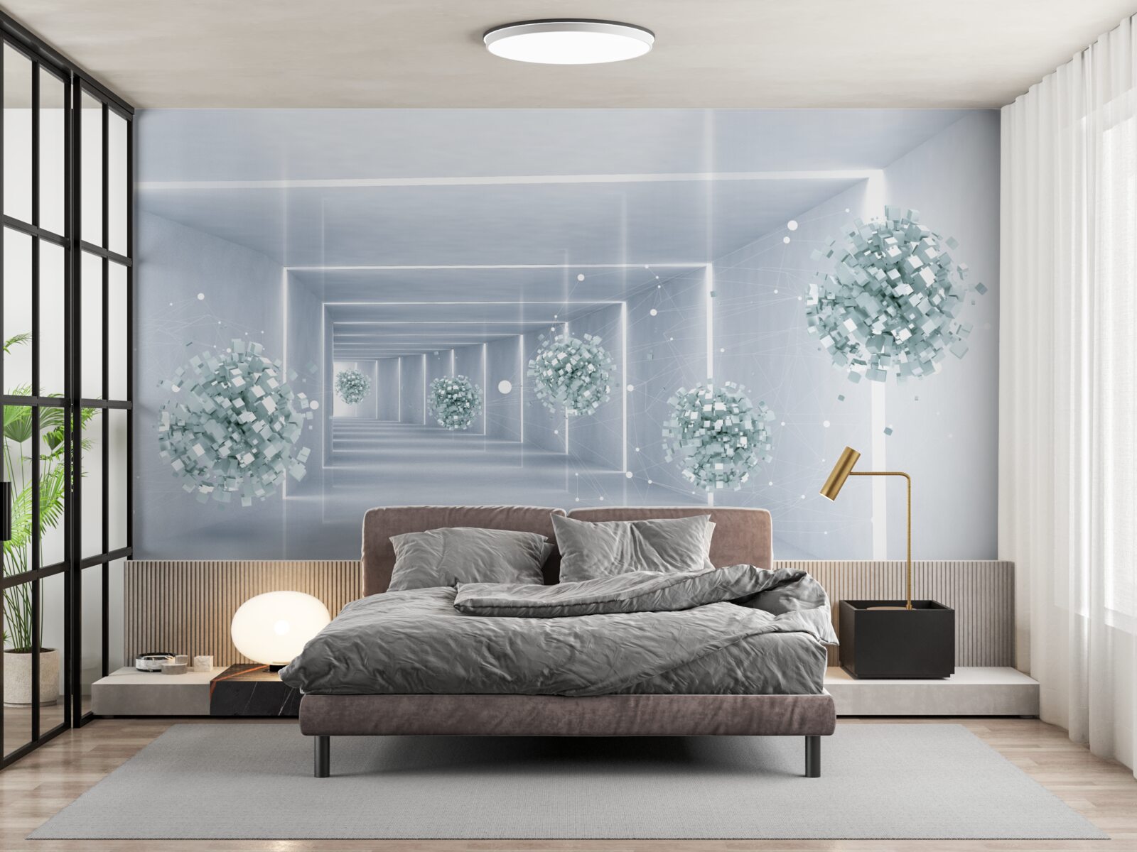 Fototapeta pohľad na tunel a do diaľky sa tiahnuce gule