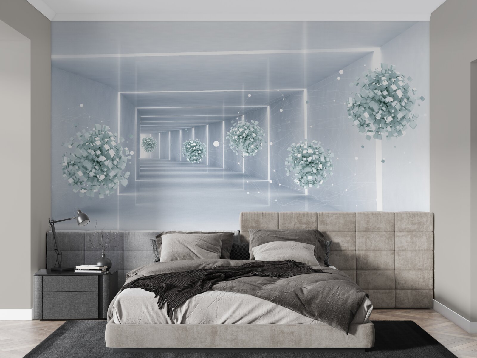 Fototapeta pohľad na tunel a do diaľky sa tiahnuce gule