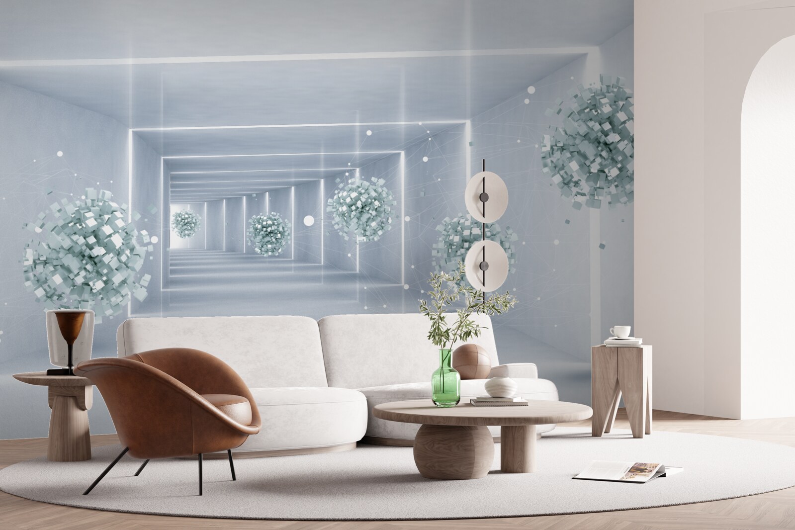 Fototapeta pohľad na tunel a do diaľky sa tiahnuce gule