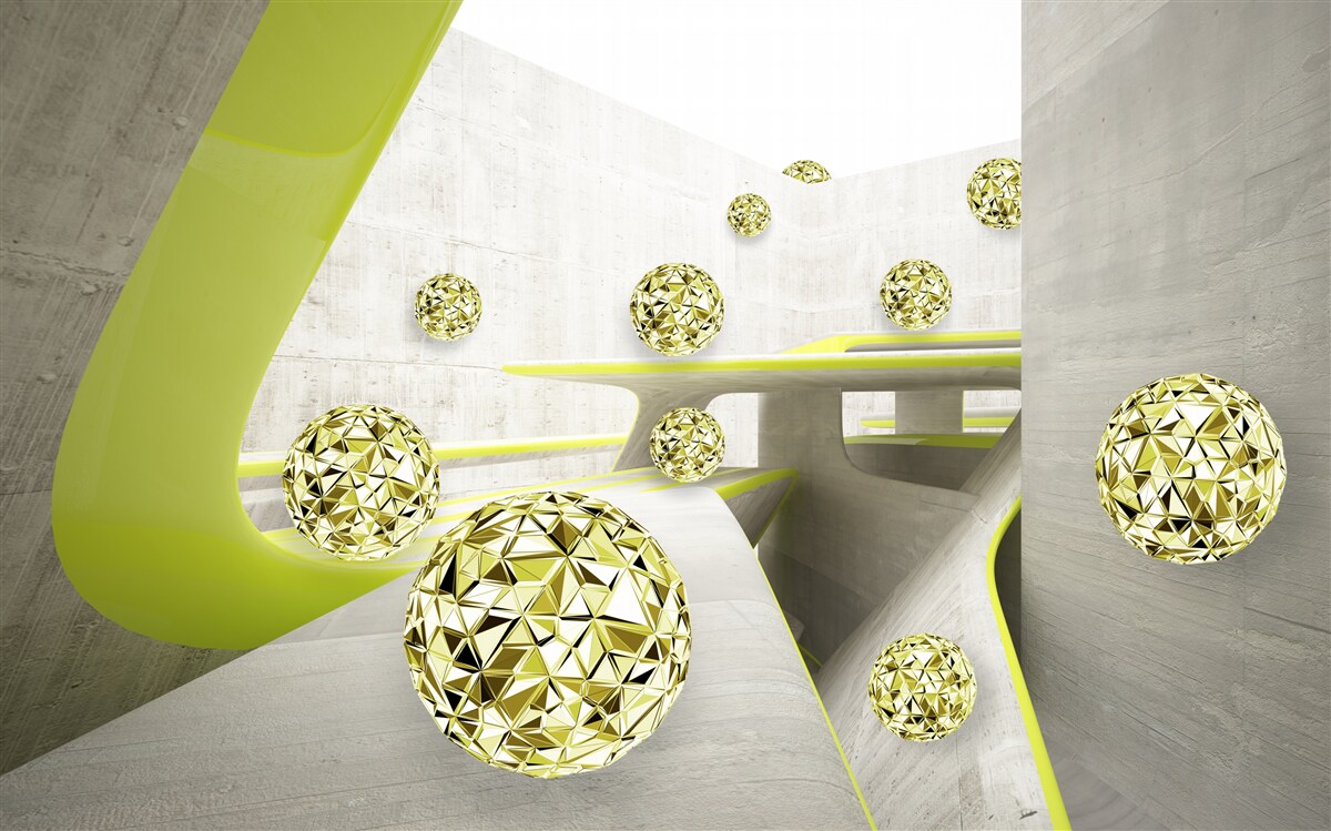 Fototapeta zlaté gule sa kotúľajú