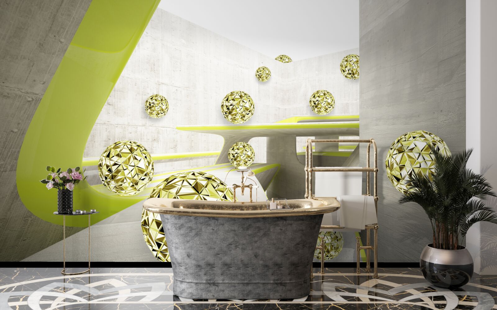 Fototapeta zlaté gule sa kotúľajú