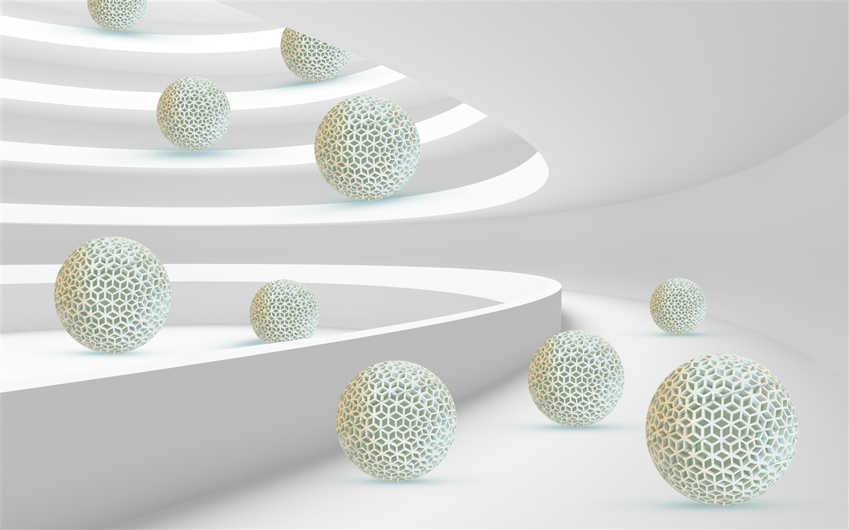 Fototapeta gule padajú po kruhových dráhach