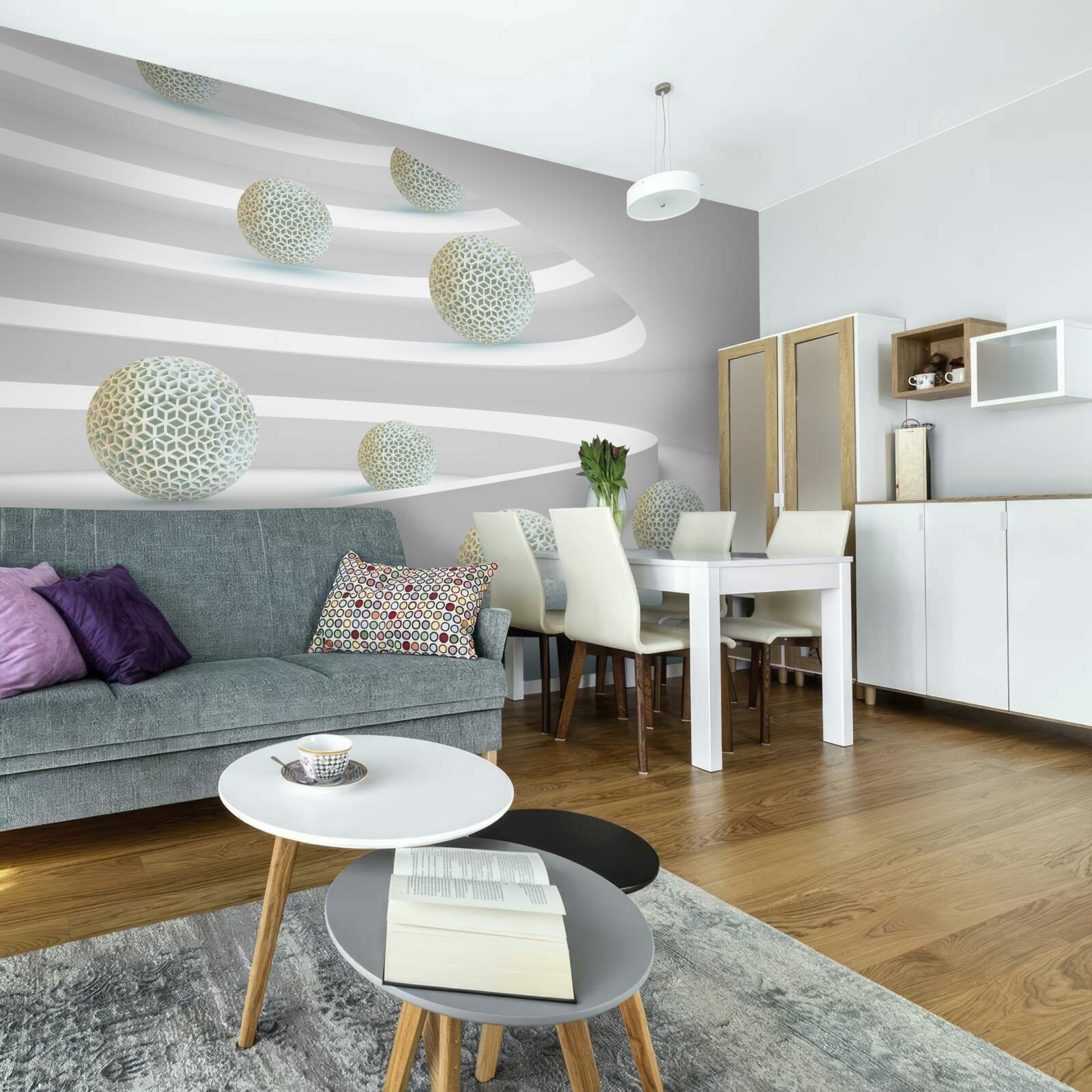 Fototapeta gule padajú po kruhových dráhach