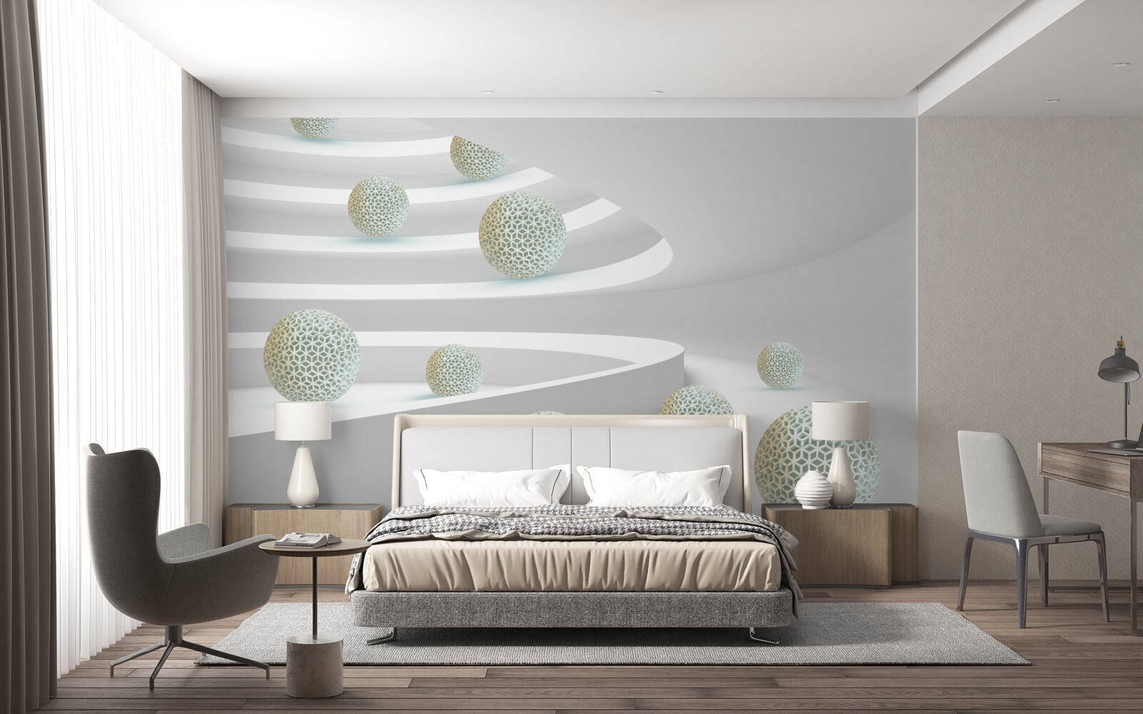 Fototapeta gule padajú po kruhových dráhach