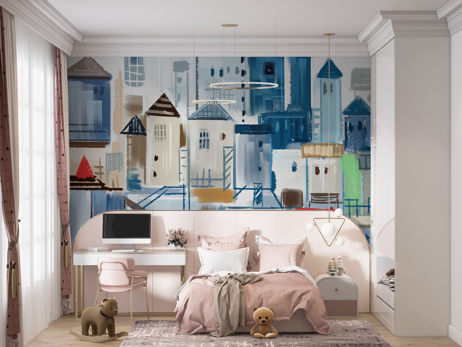 Fototapeta animovaná mestská architektúra