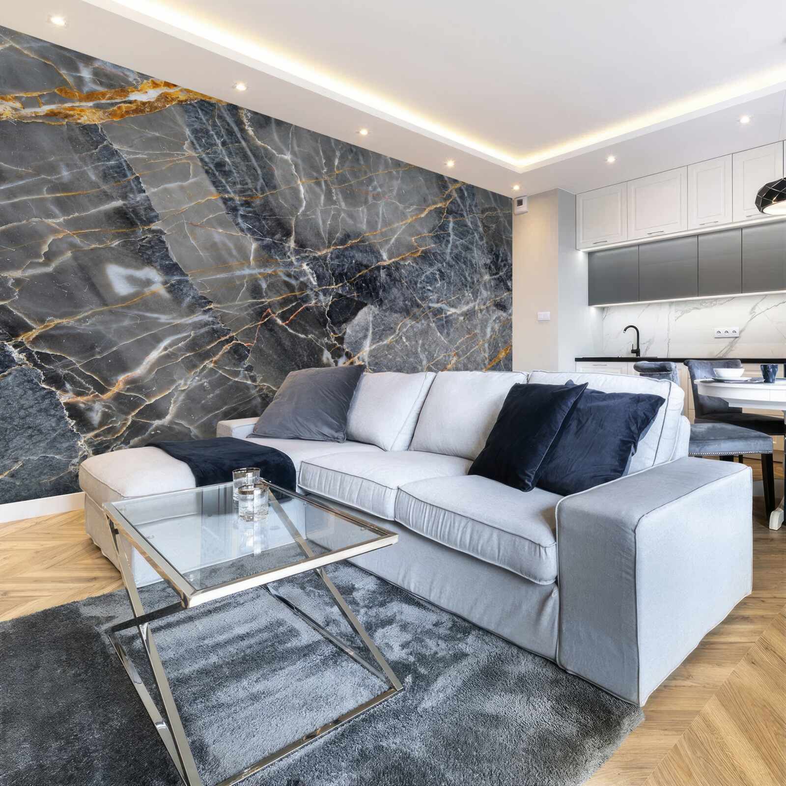 Fototapeta čierny mramor so zlatými žilami