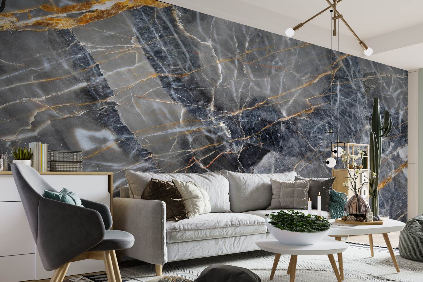 Fototapeta čierny mramor so zlatými žilami