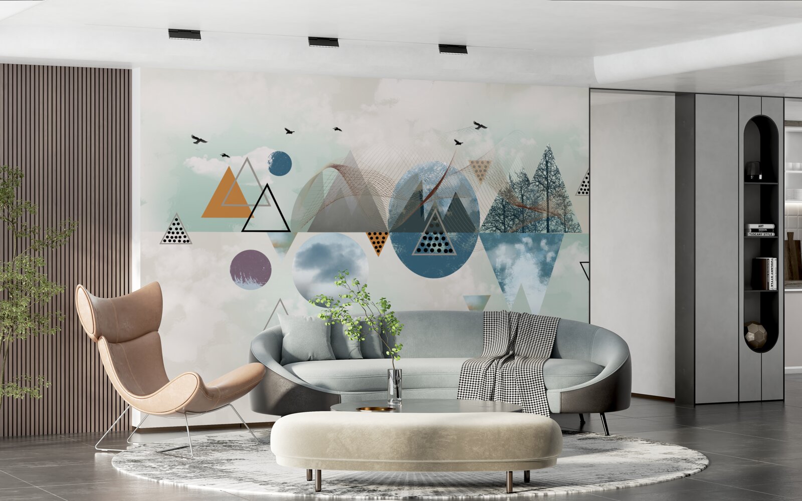 Fototapeta les v horách a rozloha azúrovej oblohy