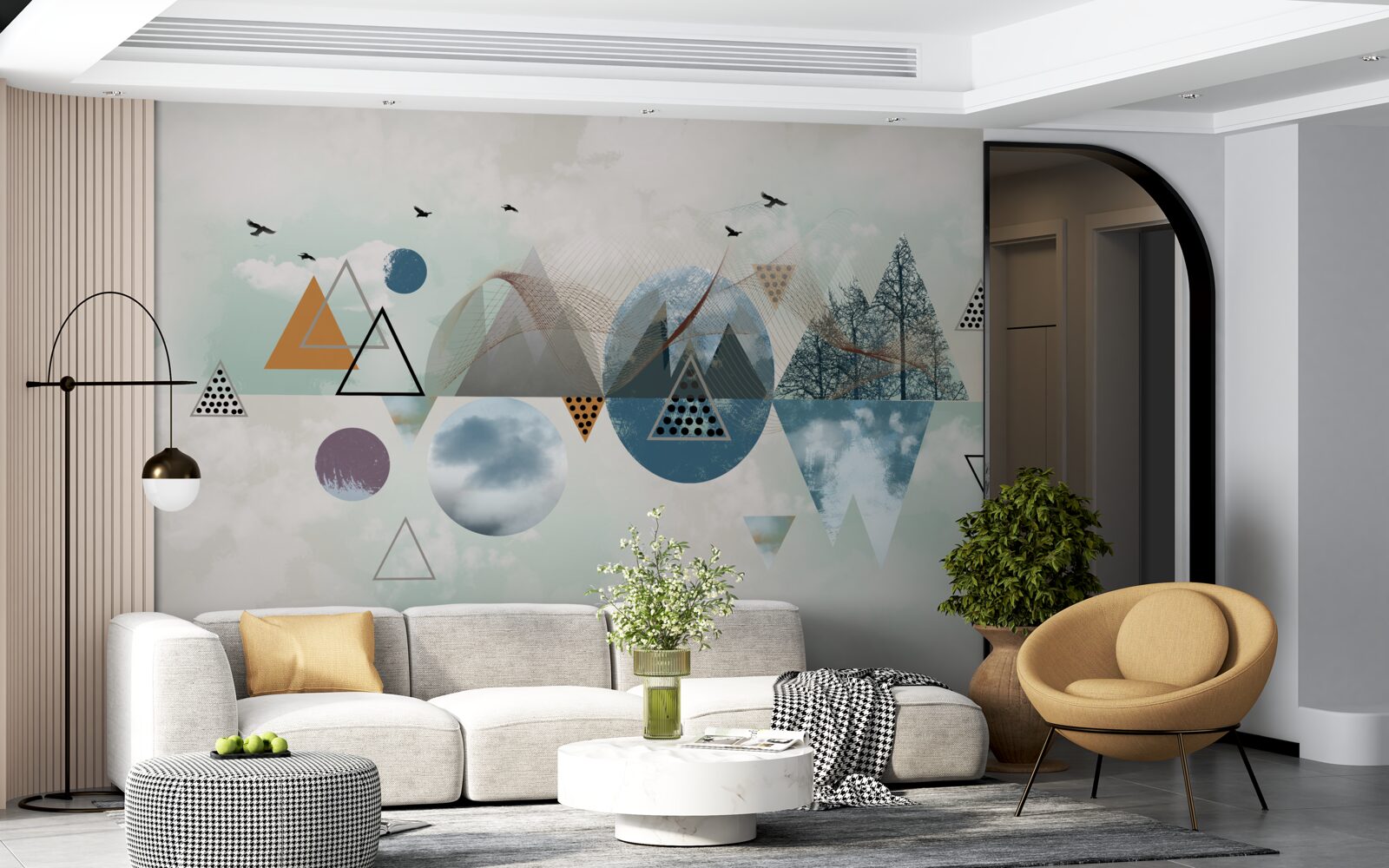 Fototapeta les v horách a rozloha azúrovej oblohy