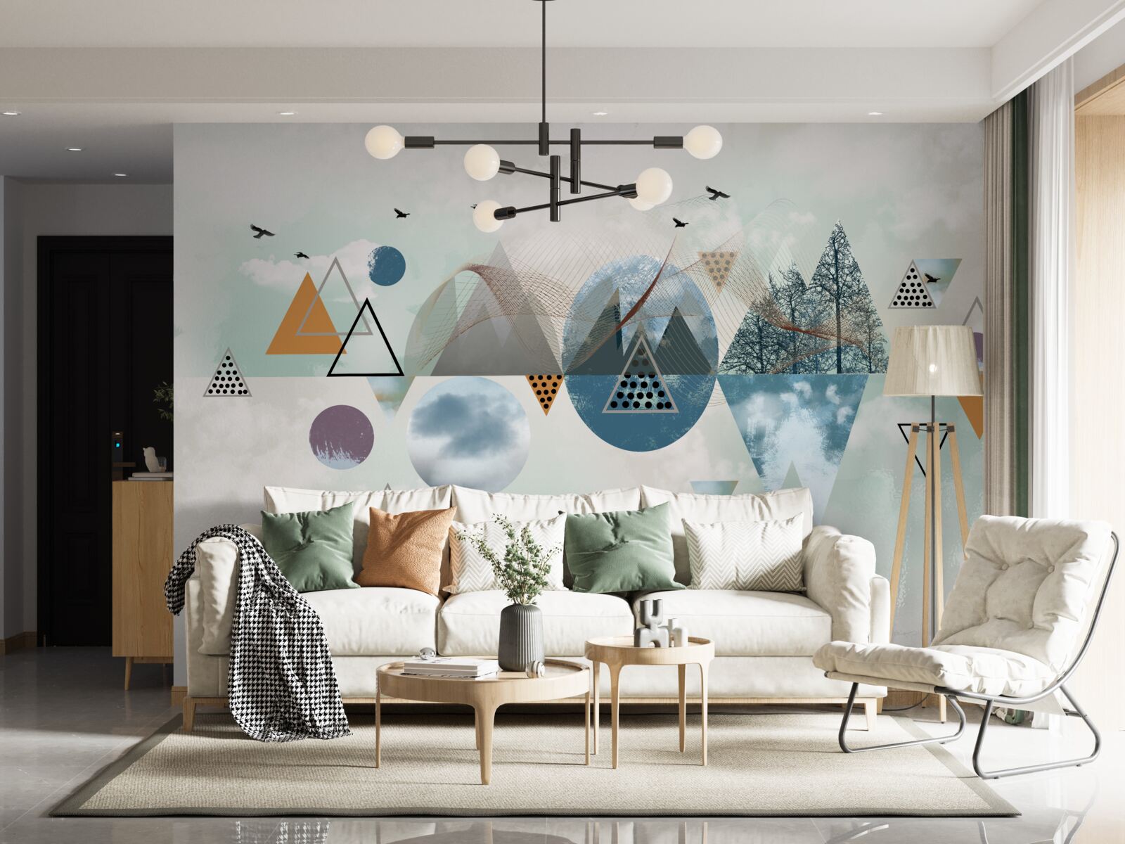 Fototapeta les v horách a rozloha azúrovej oblohy