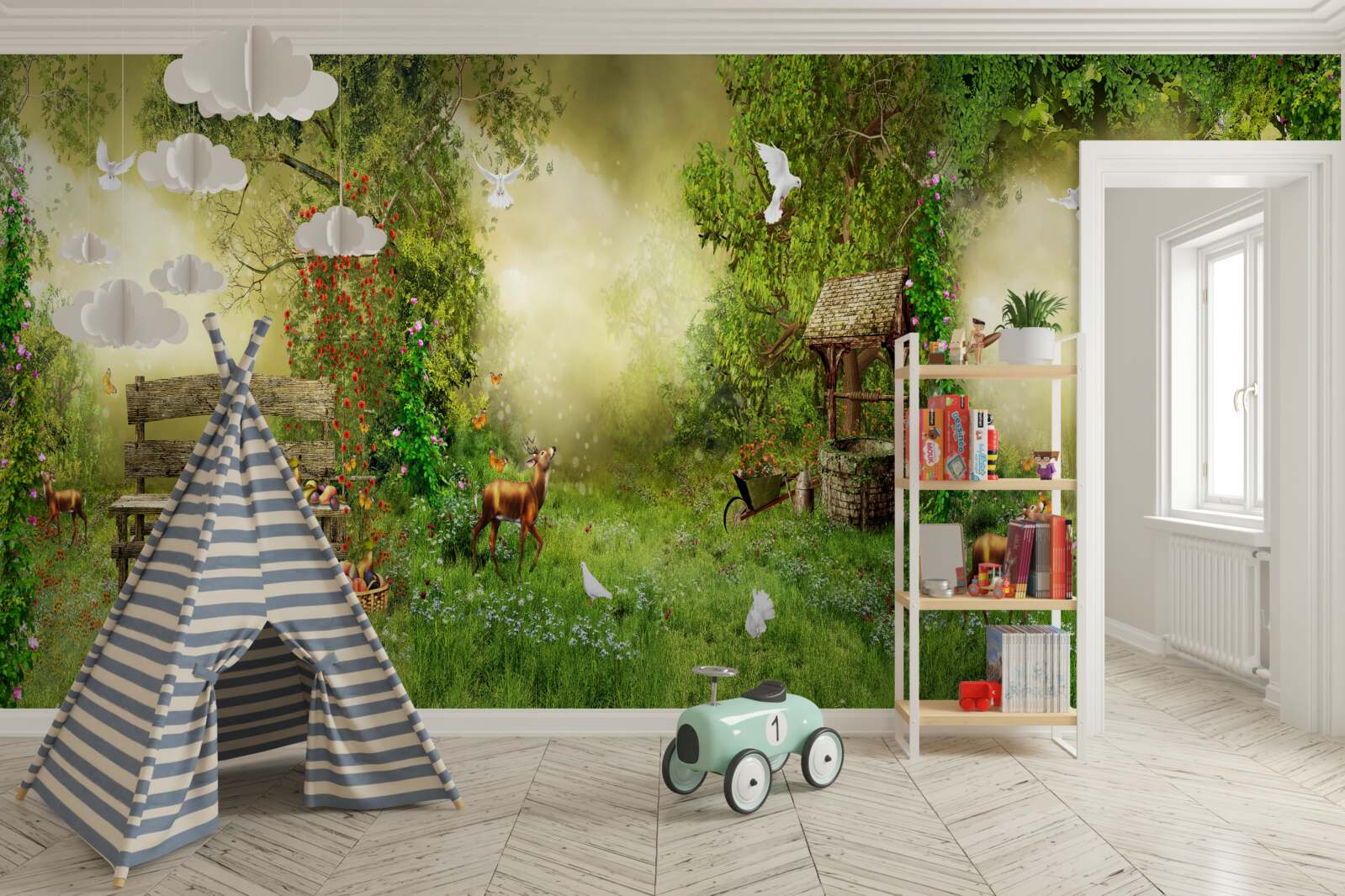 Fototapeta čarovná chalúpka medzi stromami