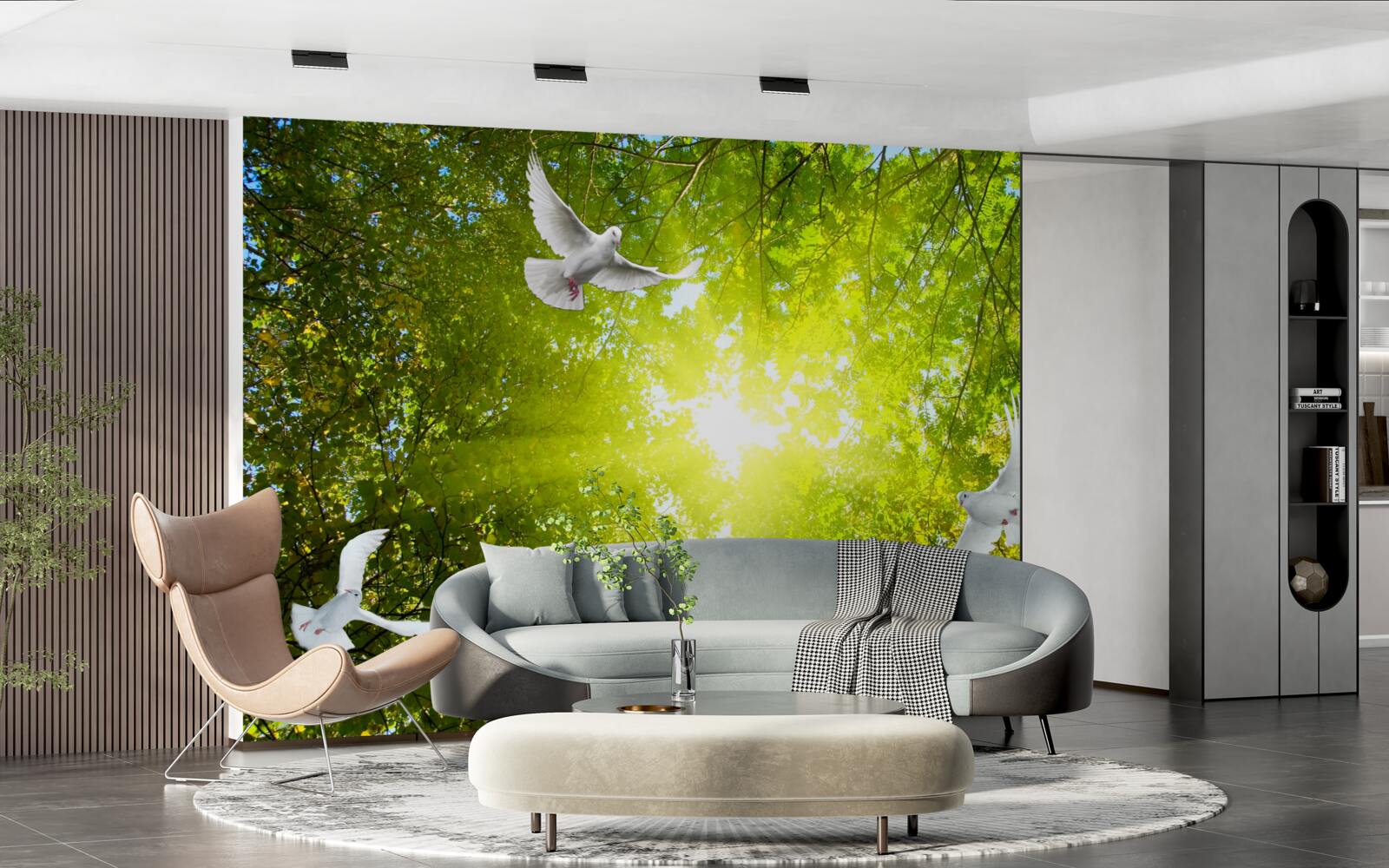 Fototapeta vtáky lietajú hlboko v lese