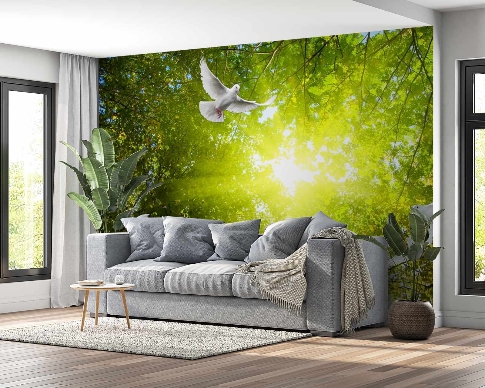 Fototapeta vtáky lietajú hlboko v lese