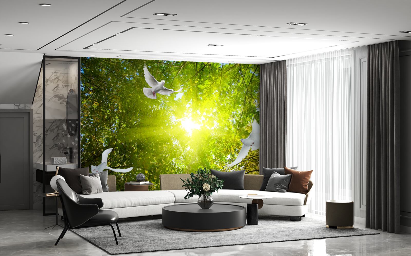 Fototapeta vtáky lietajú hlboko v lese