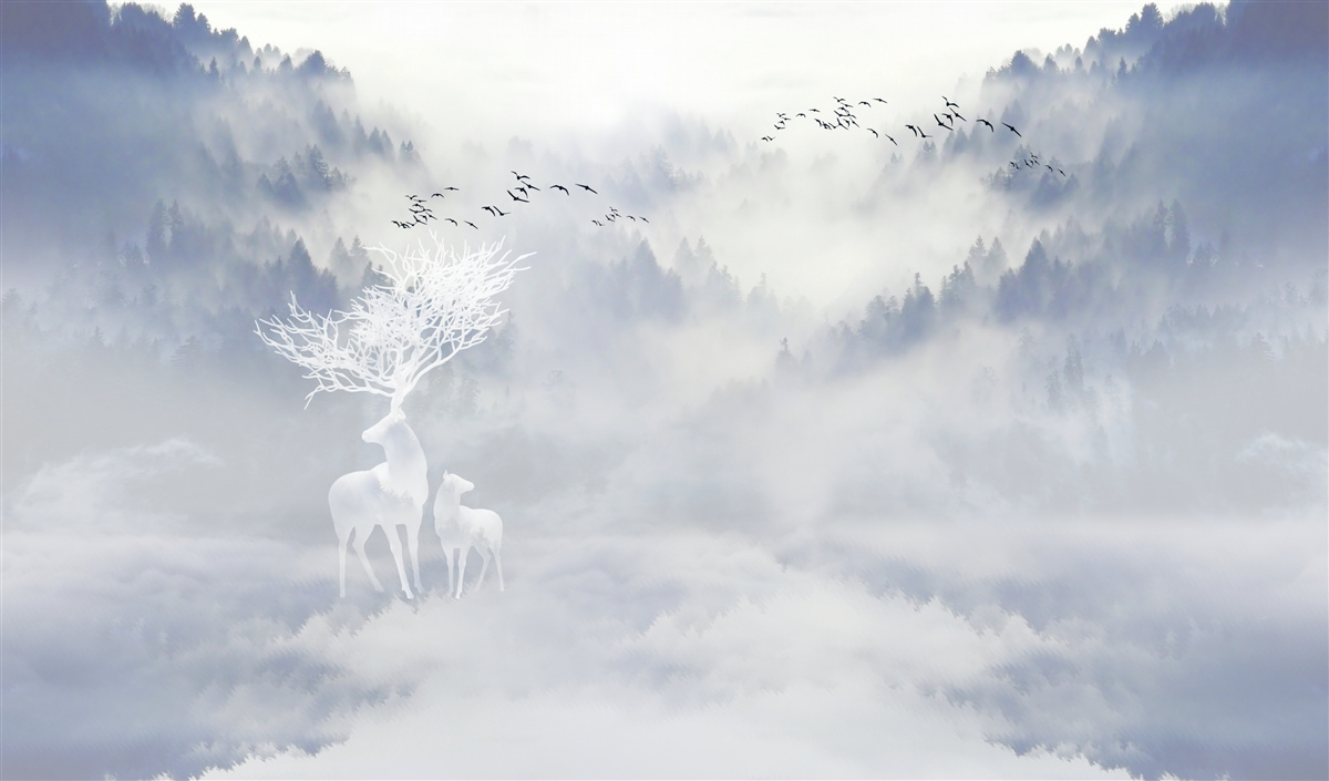 Fototapeta hmlistý les obývala šľachtická rodina jeleňov